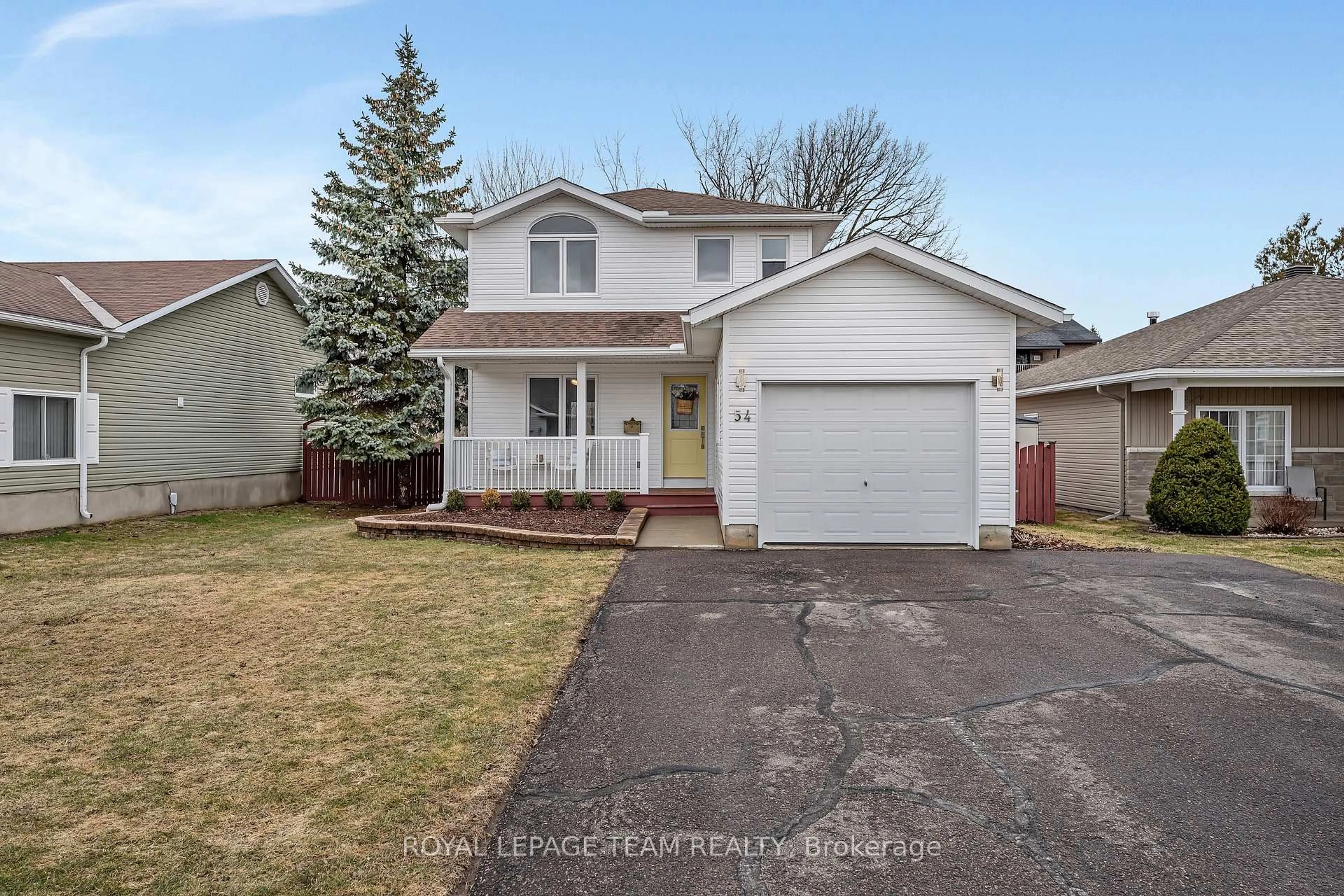 Home with vinyl exterior material, street for 54 Haramis Dr, Renfrew Ontario K7V 4M8