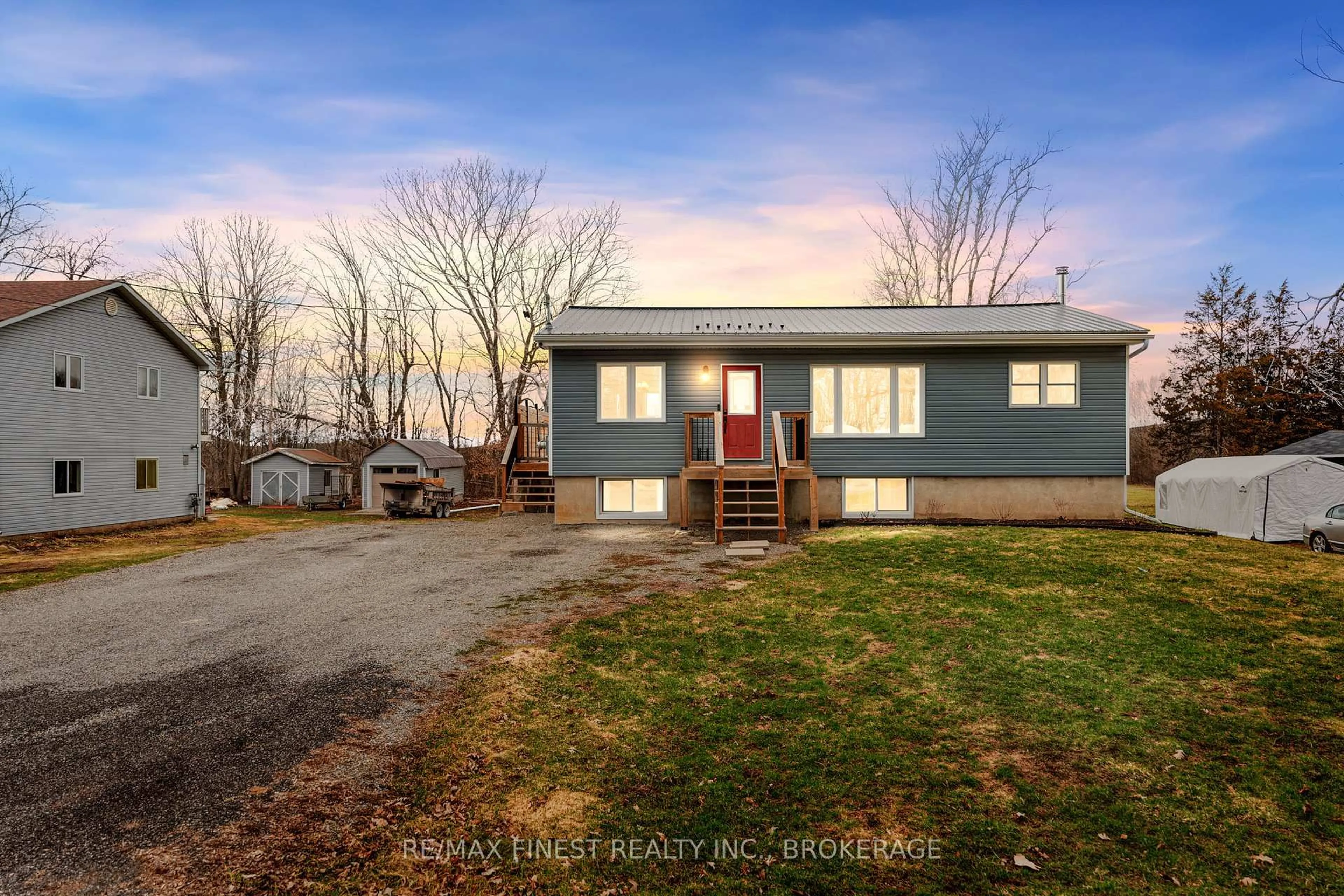 A pic from outside/outdoor area/front of a property/back of a property/a pic from drone, street for 3540 County Road 27, Elizabethtown-Kitley Ontario K0E 1M0