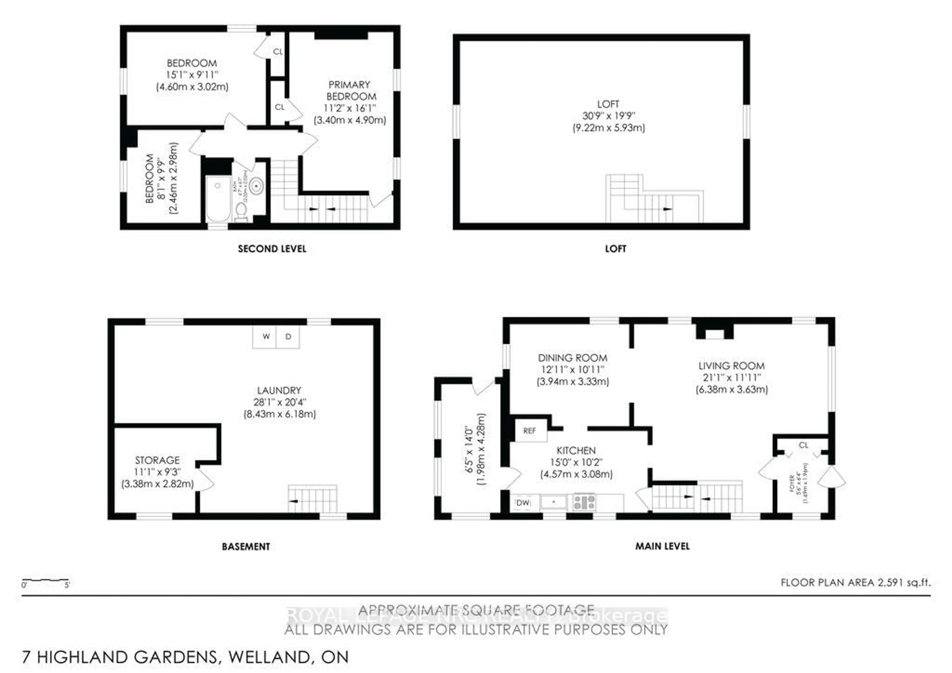 Floor plan for 7 Highland Gdns, Welland Ontario L3C 4R5