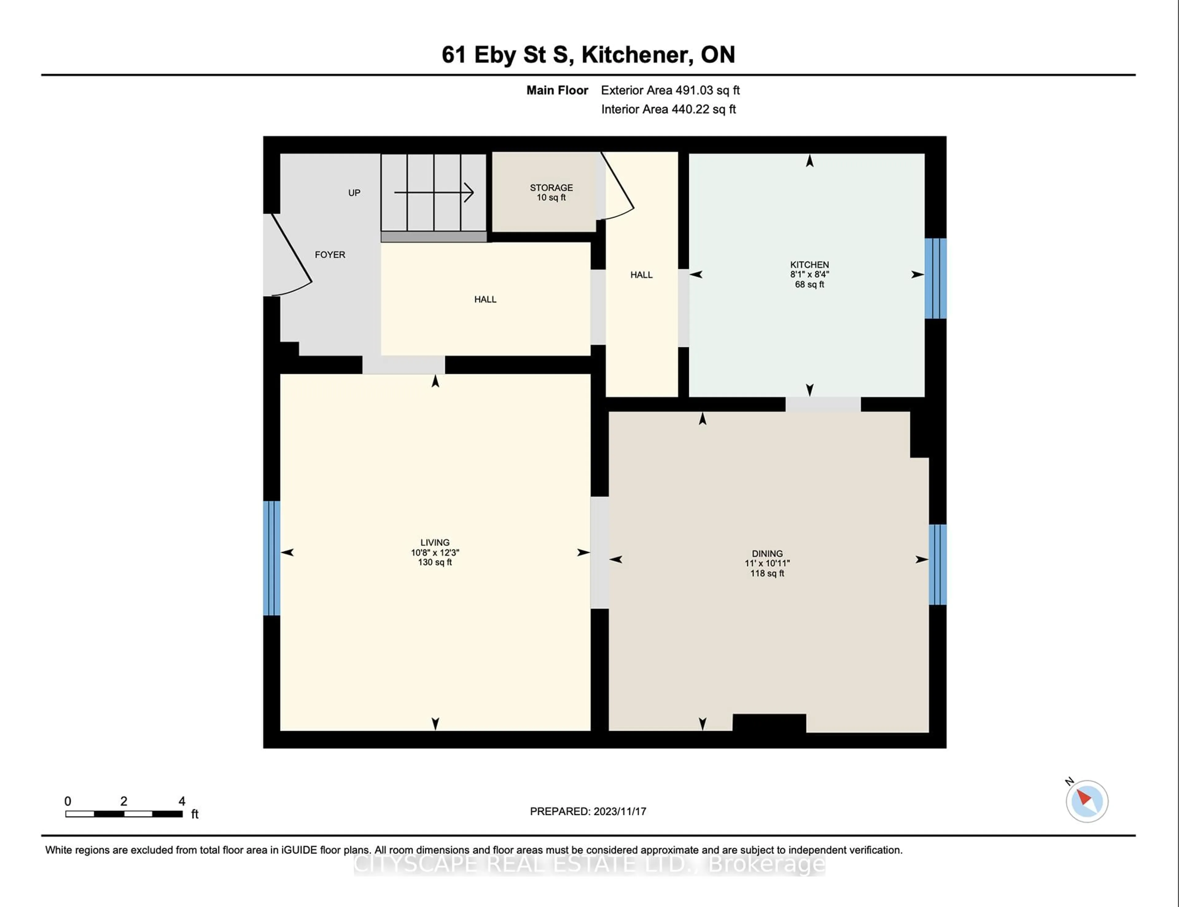 Floor plan for 61 Eby St #B, Kitchener Ontario N2G 3K9