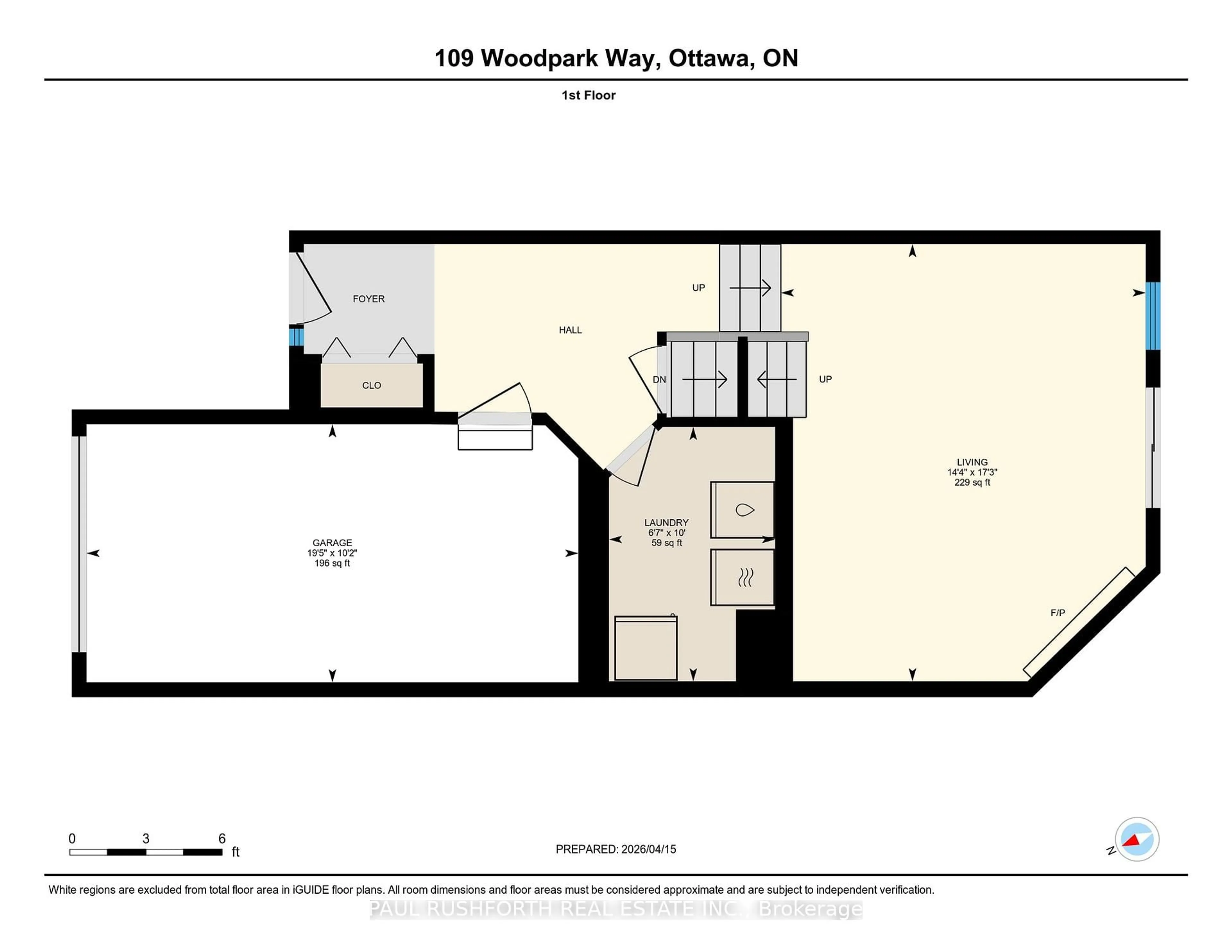 Floor plan for 109 Woodpark Way, Ottawa Ontario K2J 4C7