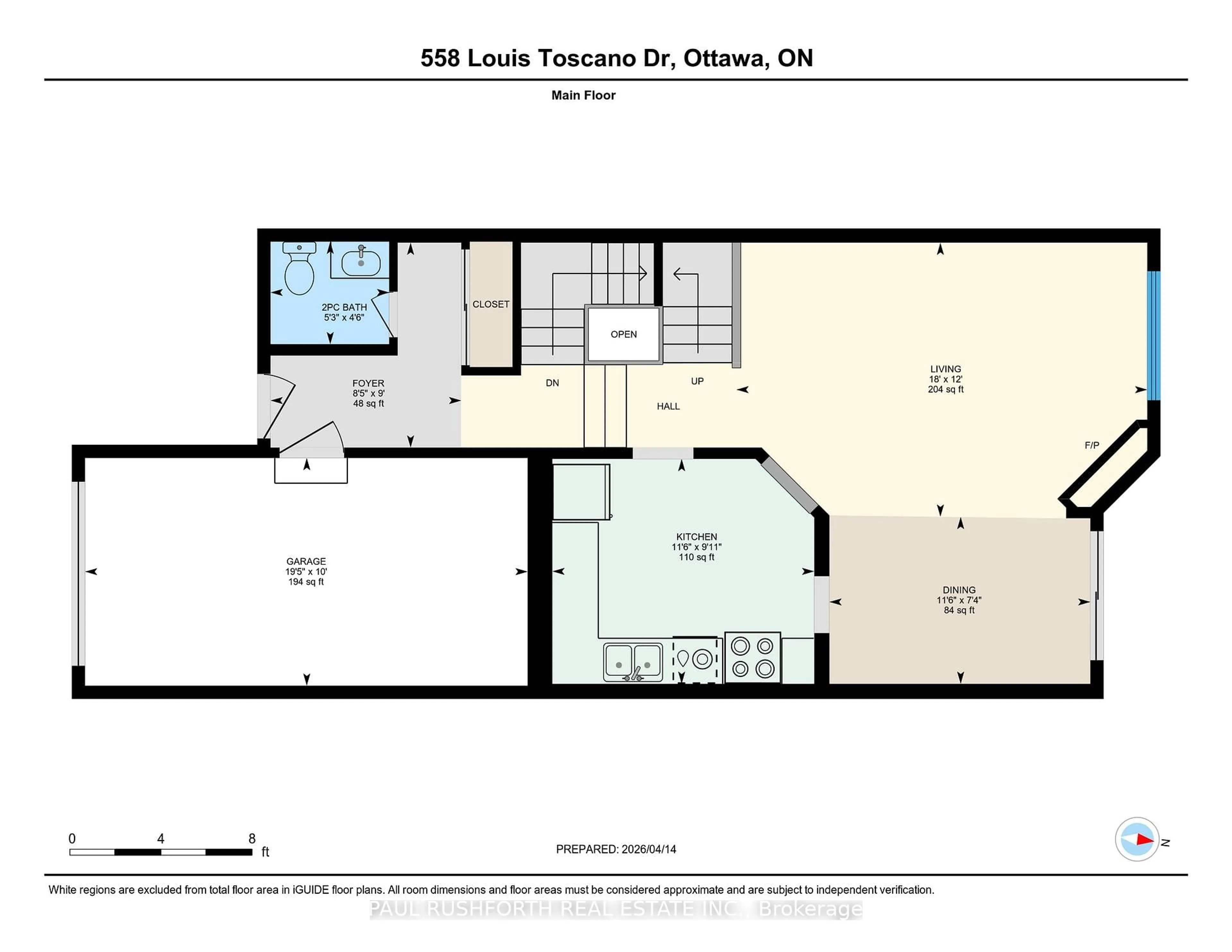 Floor plan for 558 Louis Toscano Dr, Ottawa Ontario K4A 0A9