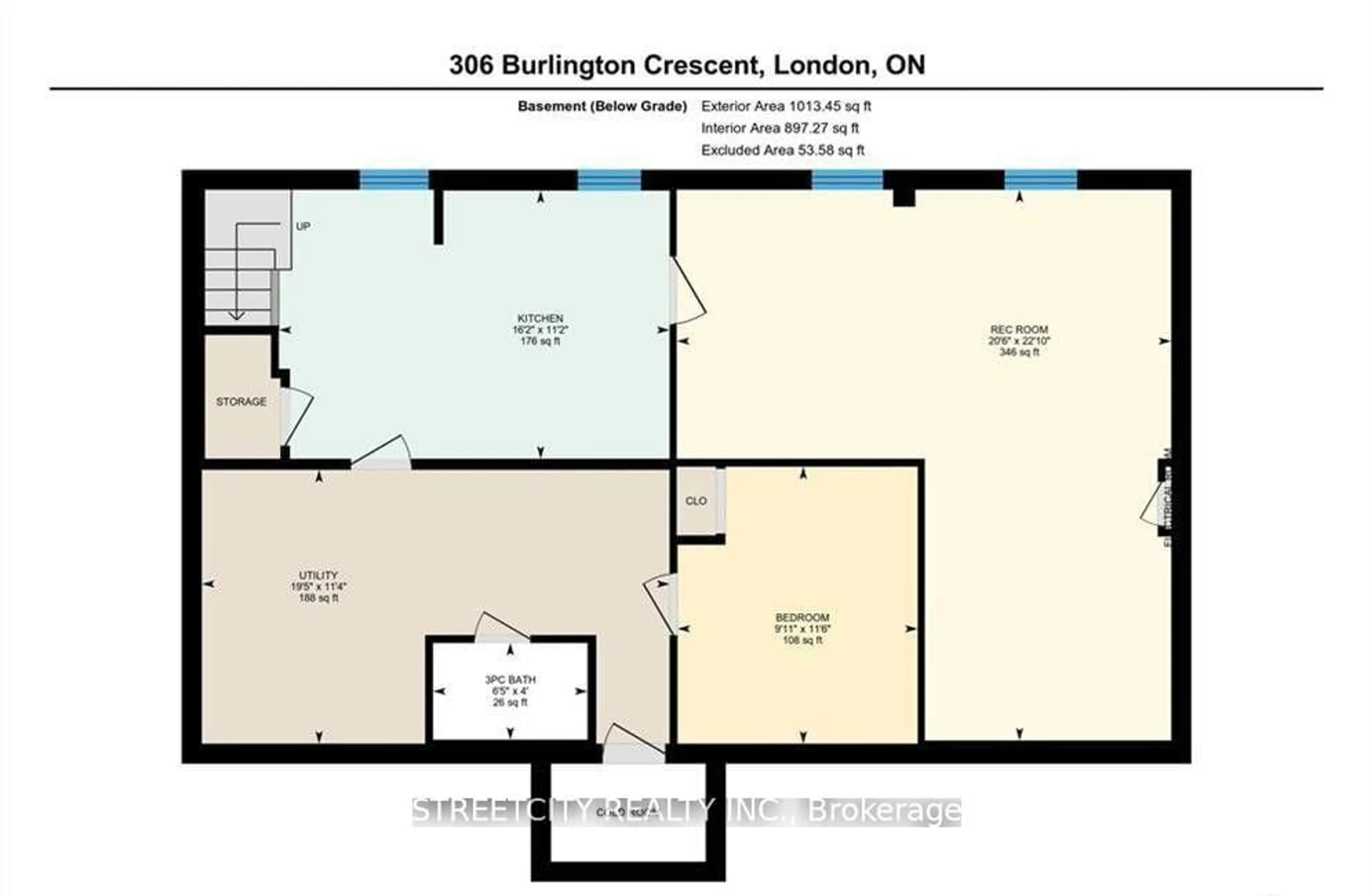 Floor plan for 306 Burlington Cres, London South Ontario N5Z 3G5
