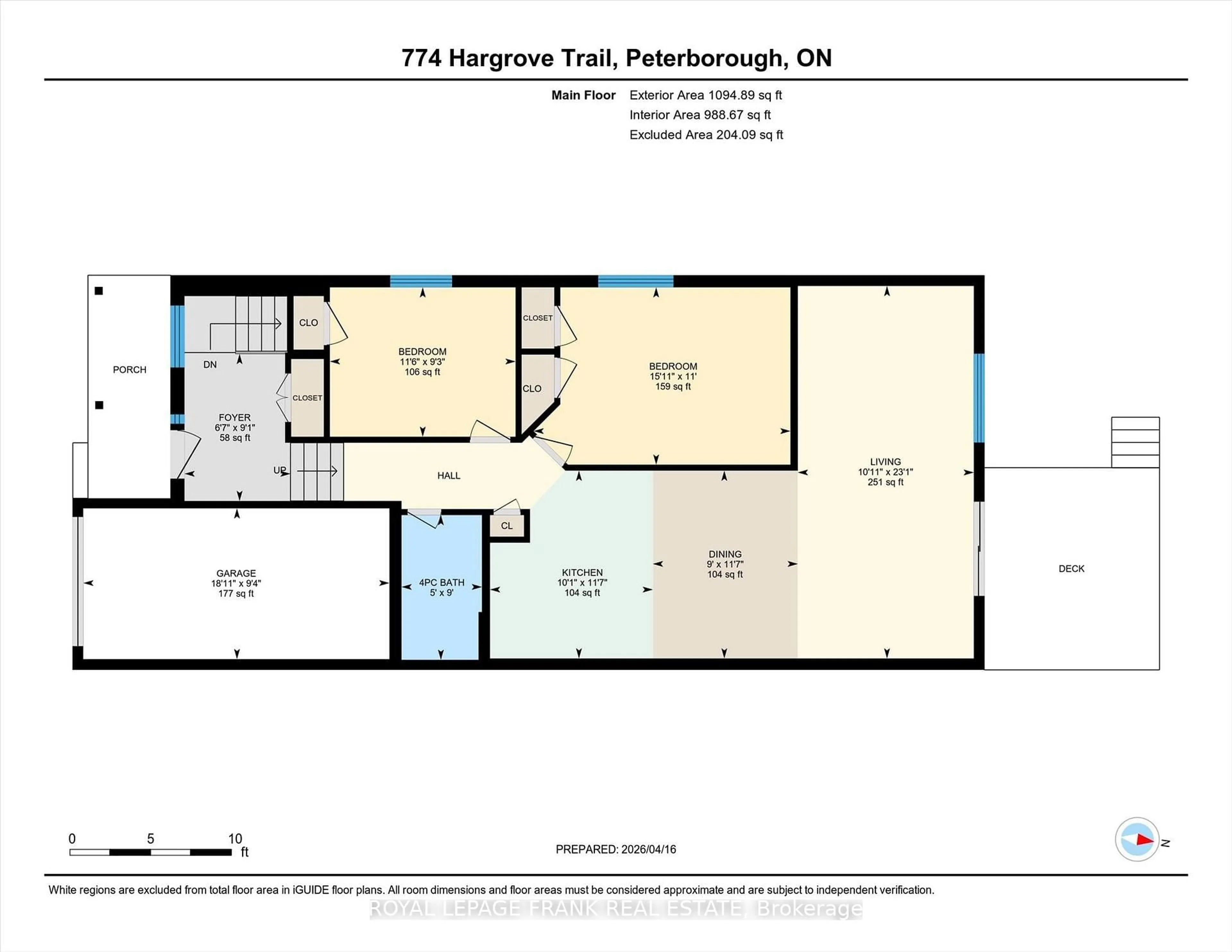Floor plan for 774 Hargrove Tr, Peterborough Ontario K9L 0B6