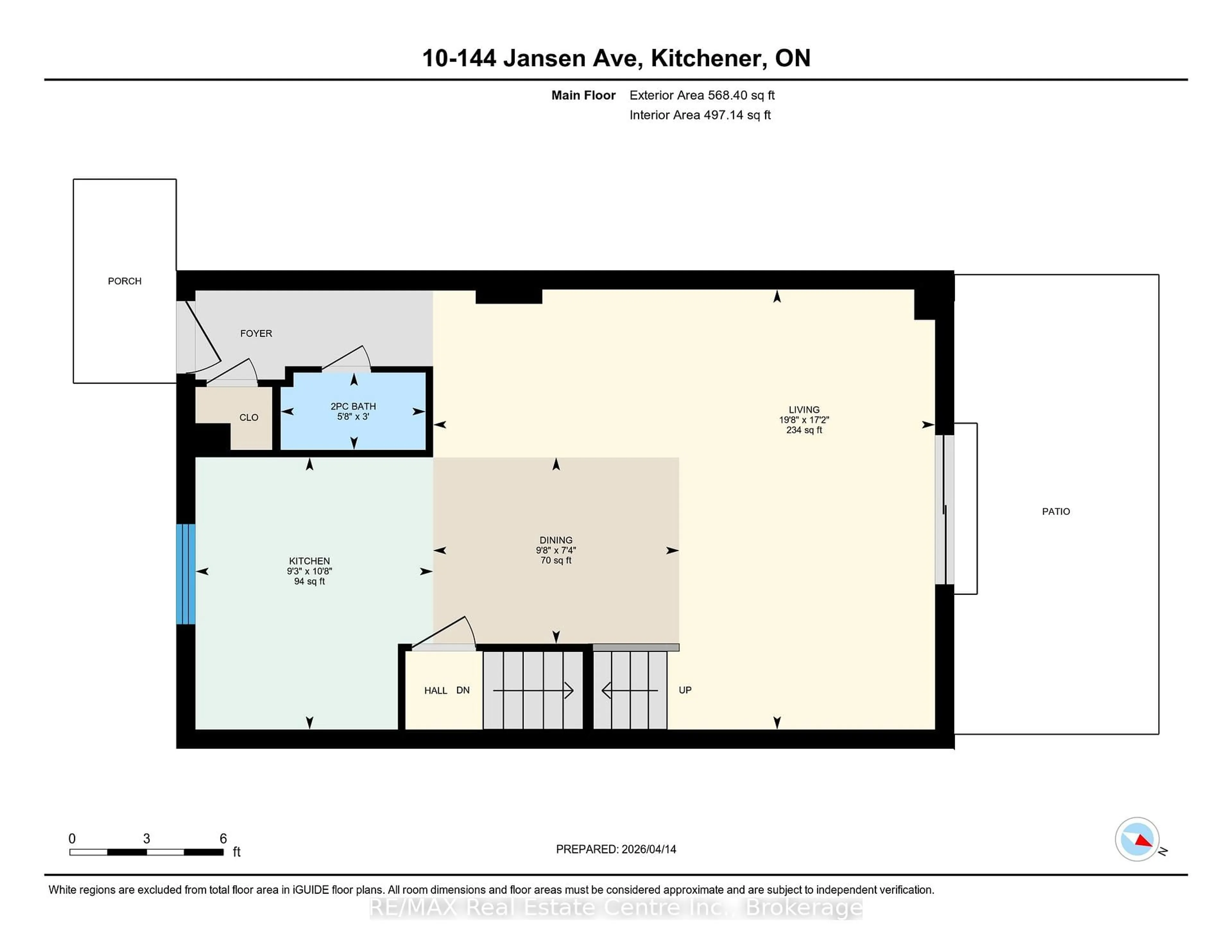 Floor plan for 144 Jansen Ave #10, Kitchener Ontario N2A 2L7
