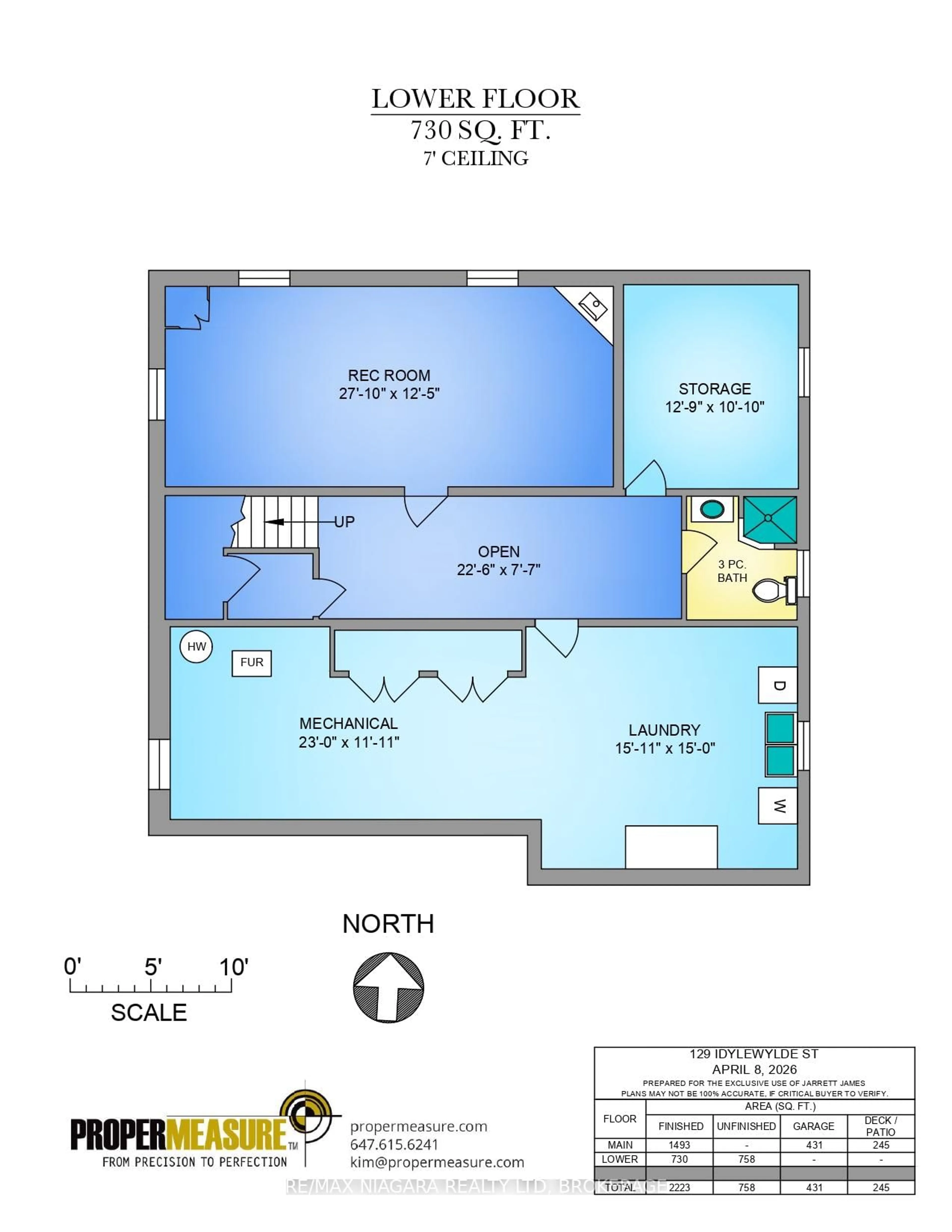 Floor plan for 129 Idylewylde St, Fort Erie Ontario L2A 2L2