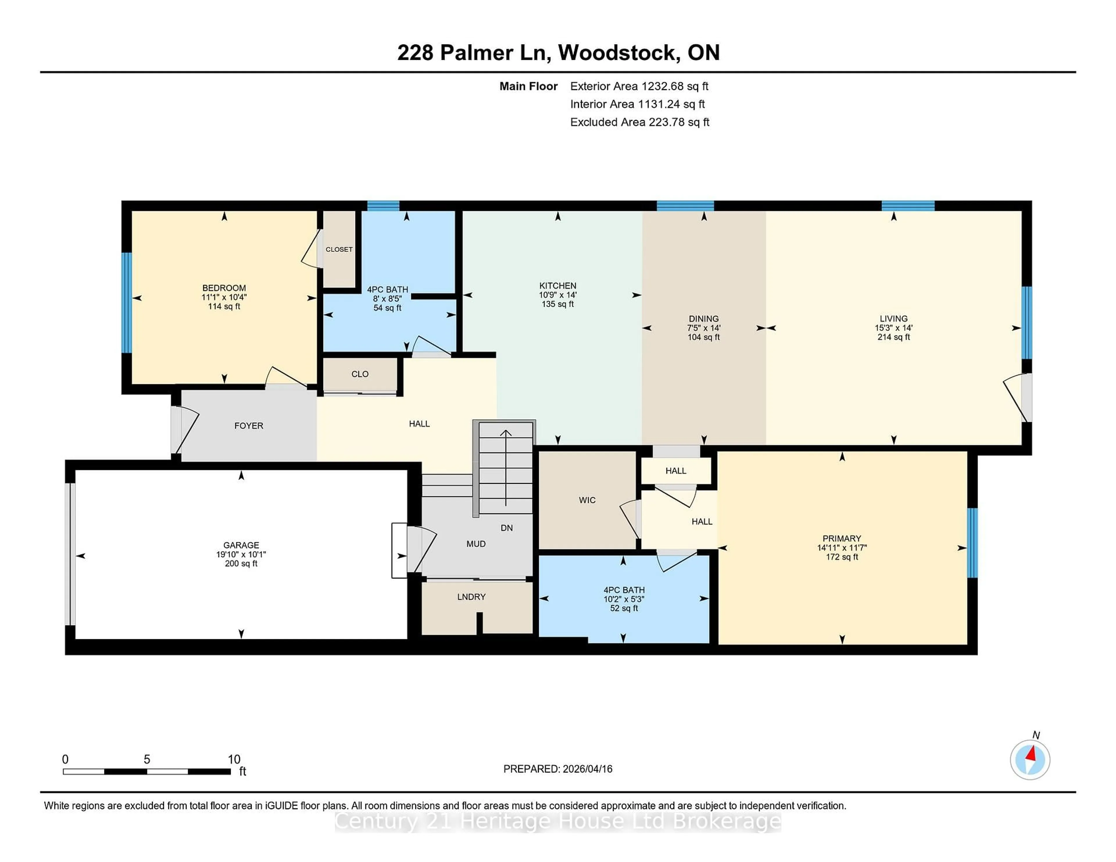 Floor plan for 228 Palmer Lane, Woodstock Ontario N4T 0G5