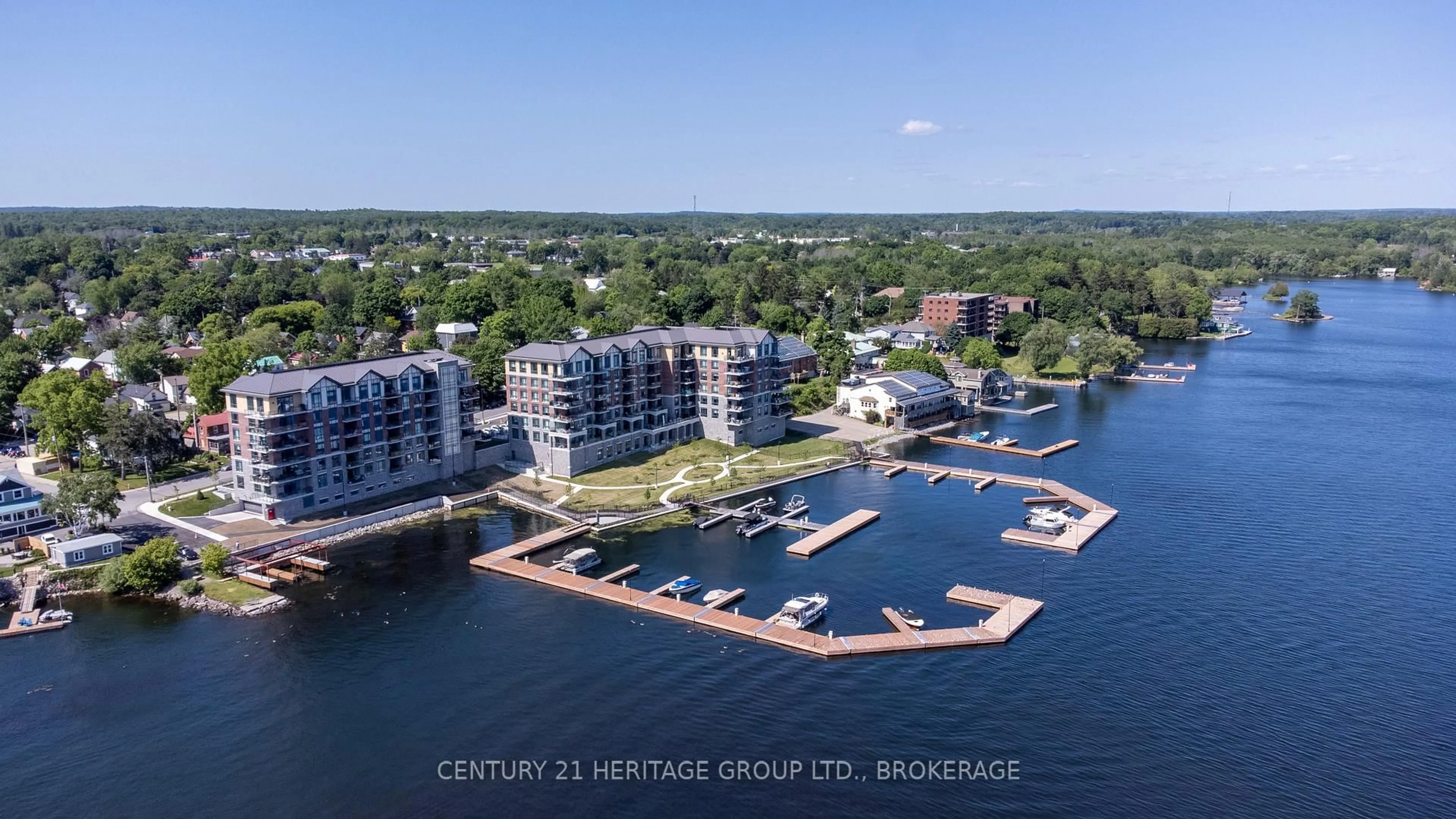 A pic from outside/outdoor area/front of a property/back of a property/a pic from drone, water/lake/river/ocean view for 129B South St #217, Gananoque Ontario K7G 1A1