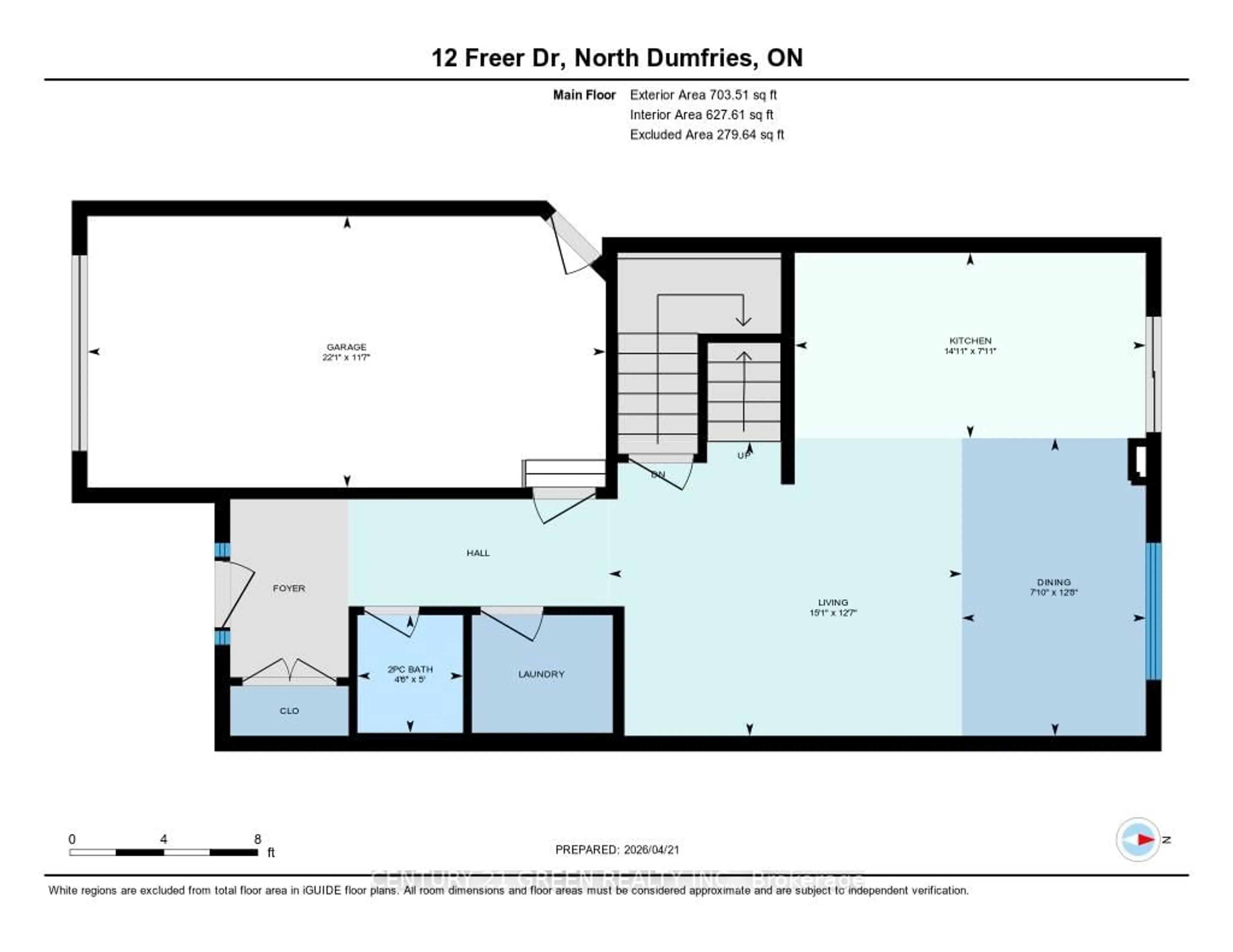 Floor plan for 12 FREER Dr, North Dumfries Ontario N0B 1E0