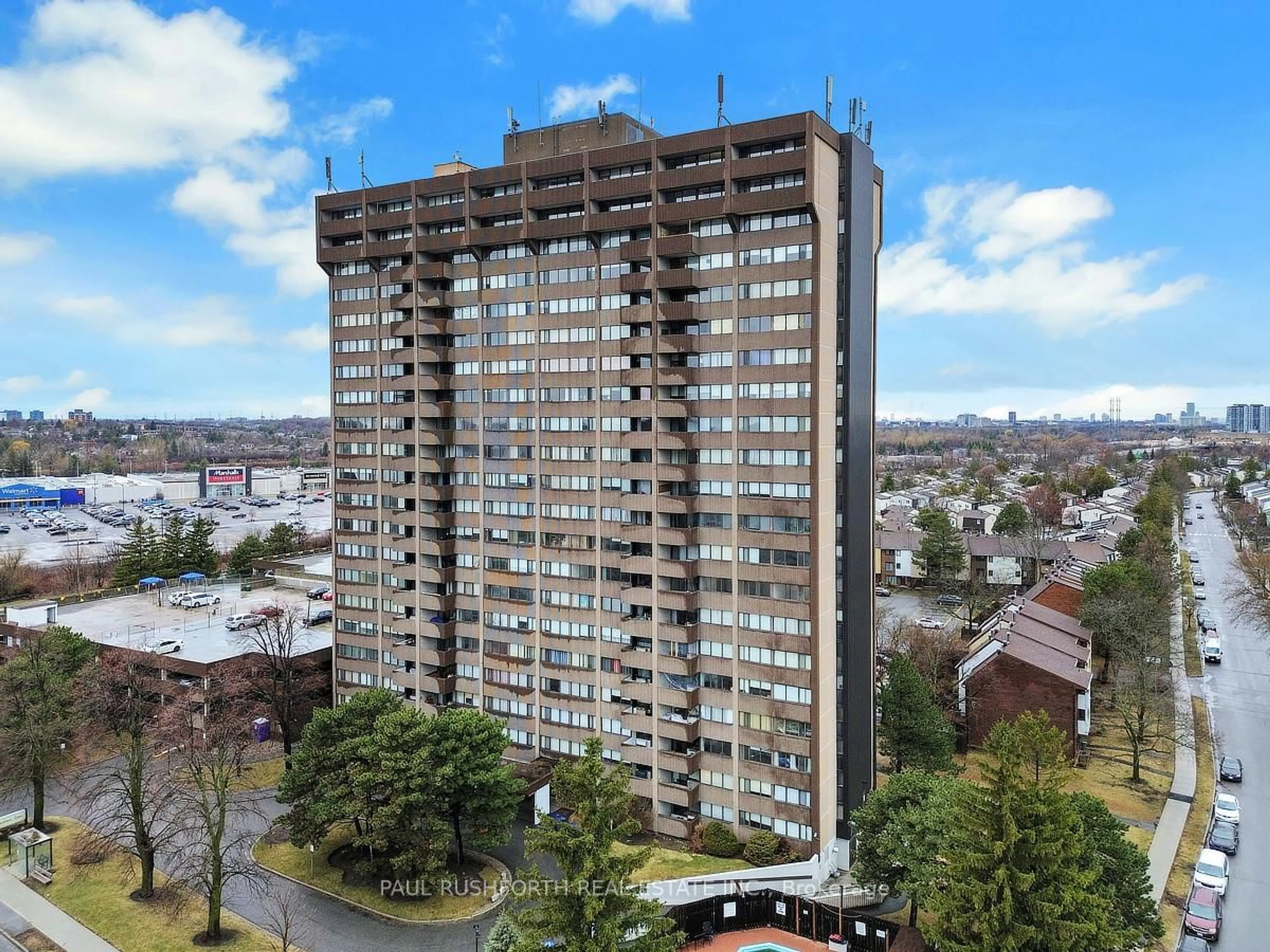 A pic from outside/outdoor area/front of a property/back of a property/a pic from drone, city buildings view from balcony for 1285 Cahill Dr #1001, Ottawa Ontario K1V 9A7
