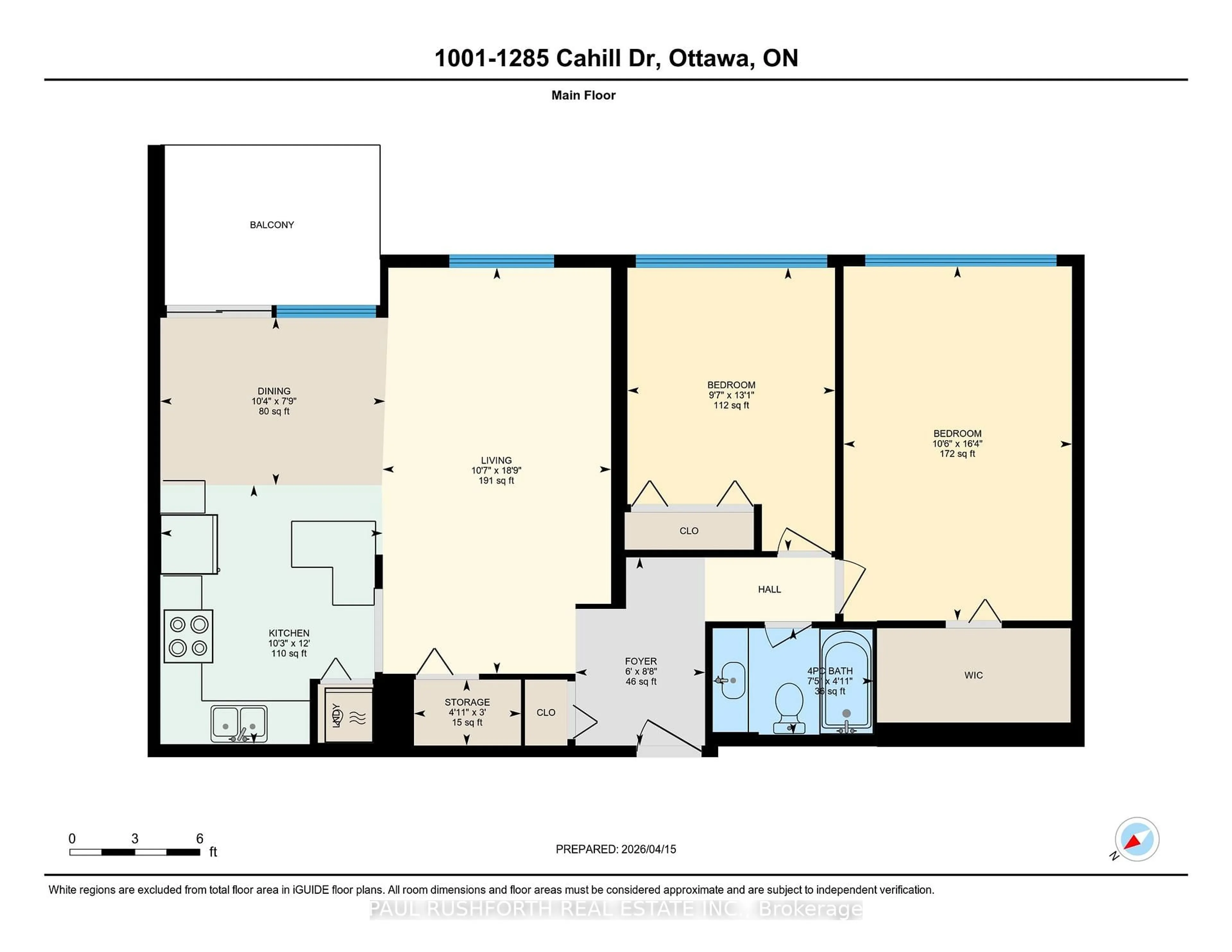 Floor plan for 1285 Cahill Dr #1001, Ottawa Ontario K1V 9A7