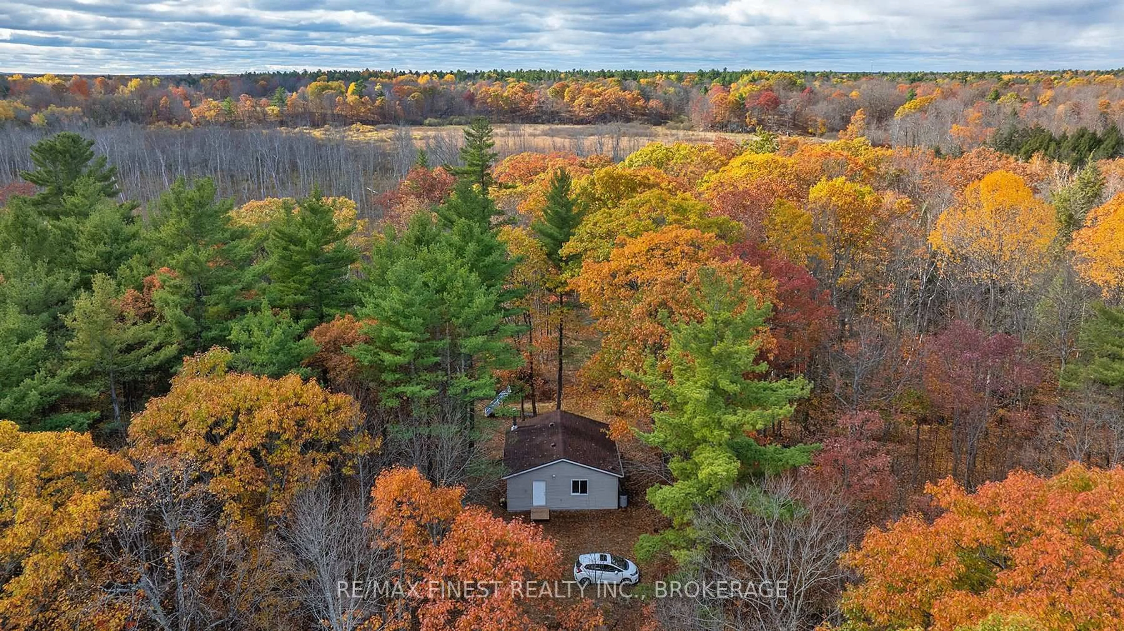 A pic from outside/outdoor area/front of a property/back of a property/a pic from drone, forest/trees view for 1131A Moon Rd, Godfrey Ontario K0H 1T0