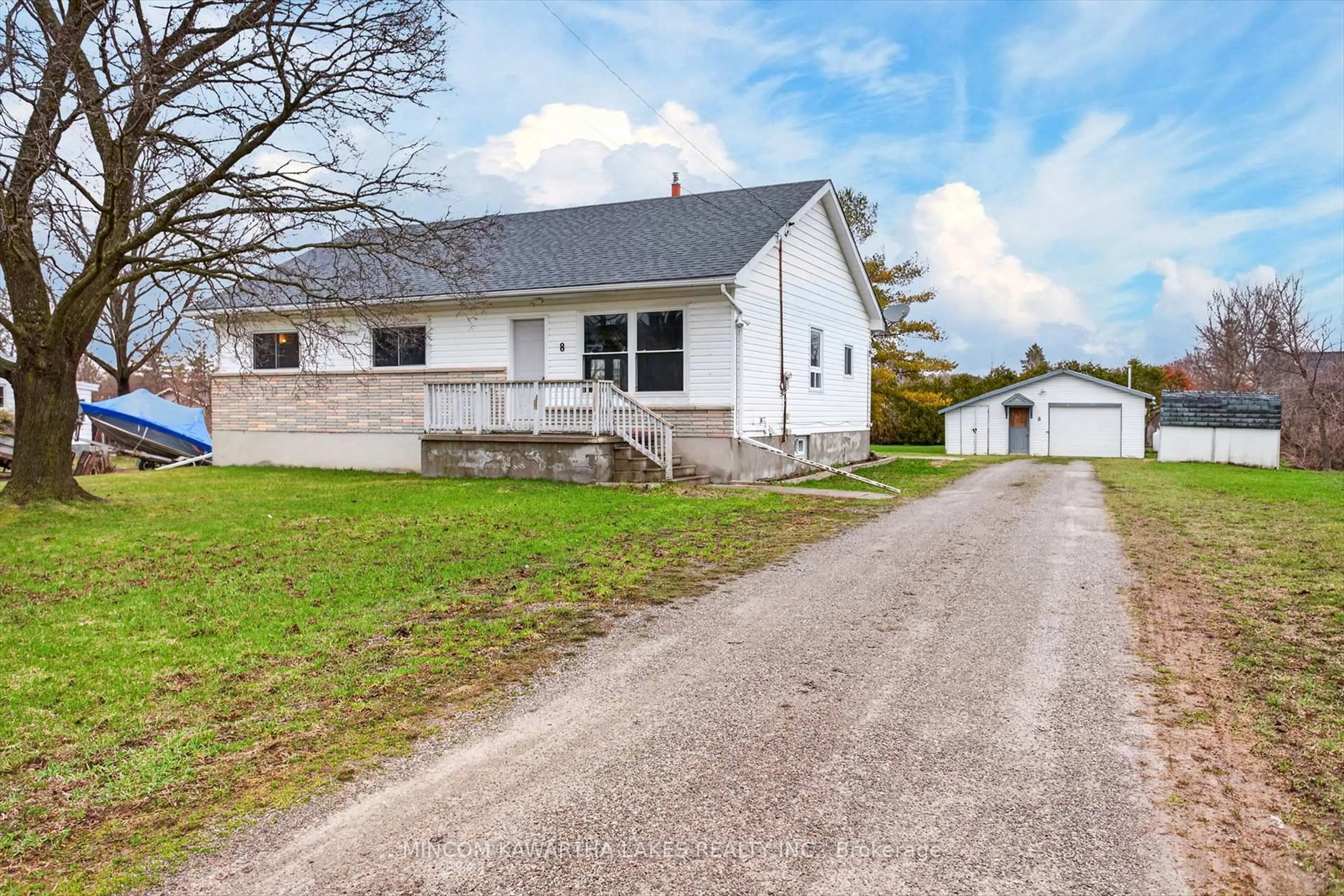 A pic from outside/outdoor area/front of a property/back of a property/a pic from drone, street for 8 West St, Kawartha Lakes Ontario K0M 1N0