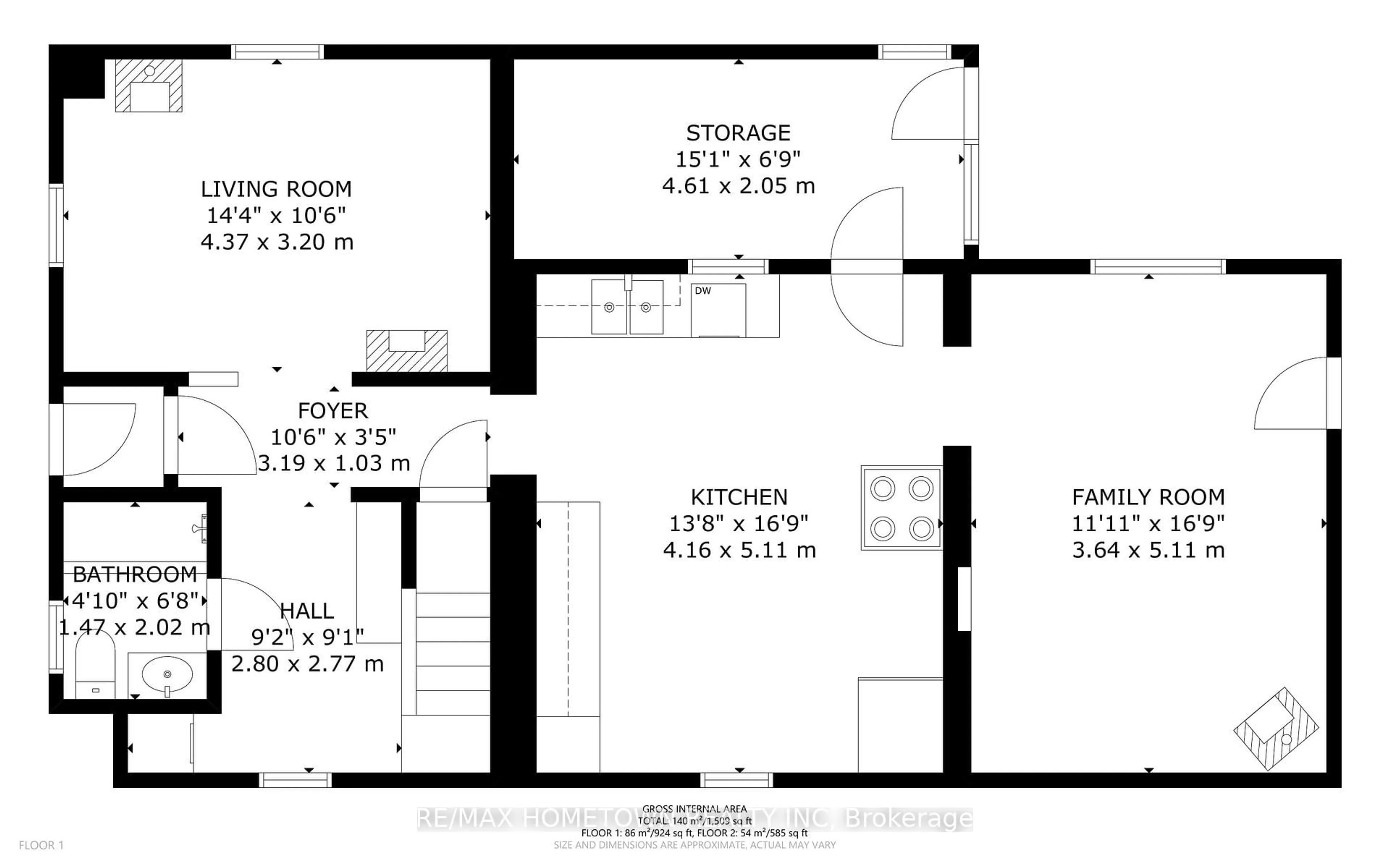 Floor plan for 93 Perth St, Brockville Ontario K6V 5C8
