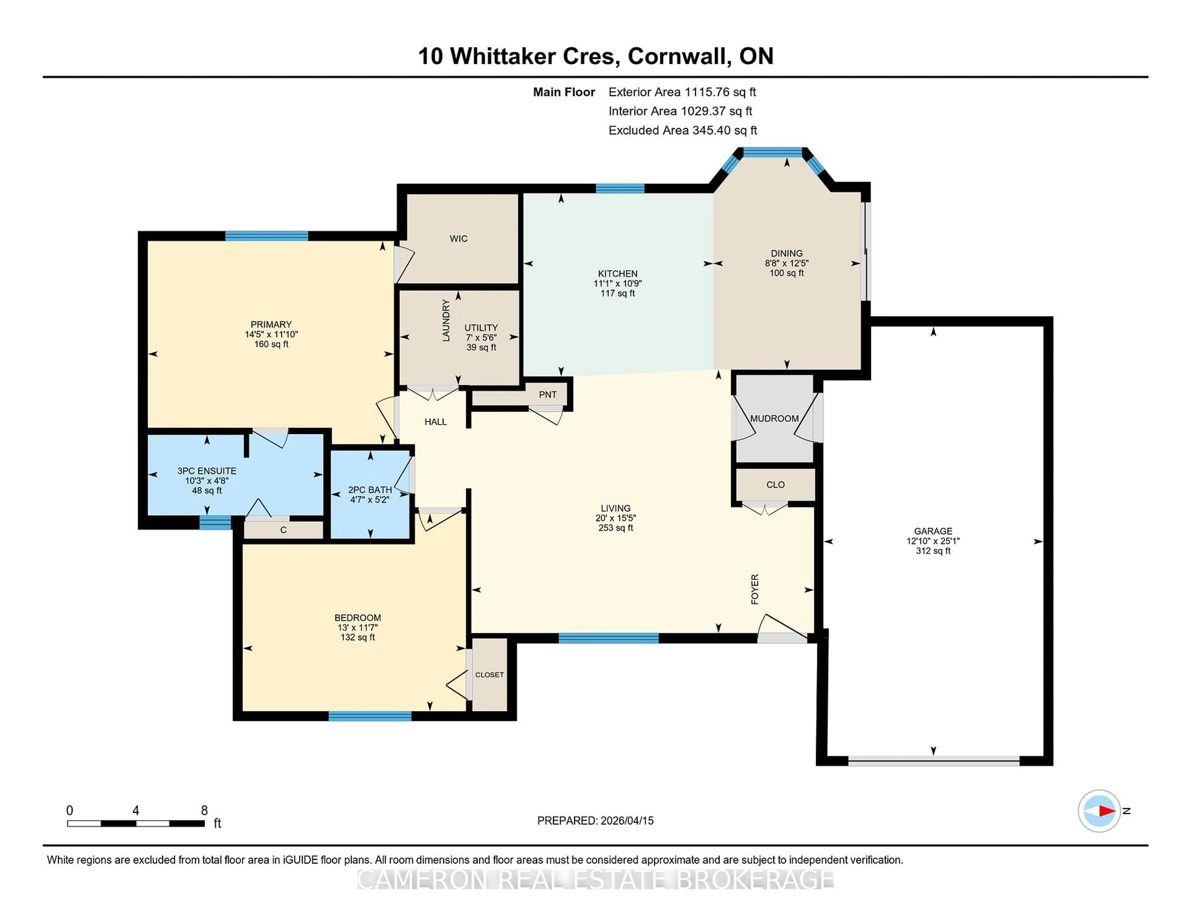 Floor plan for 10 Whittaker Cres, Cornwall Ontario K6H 0J6