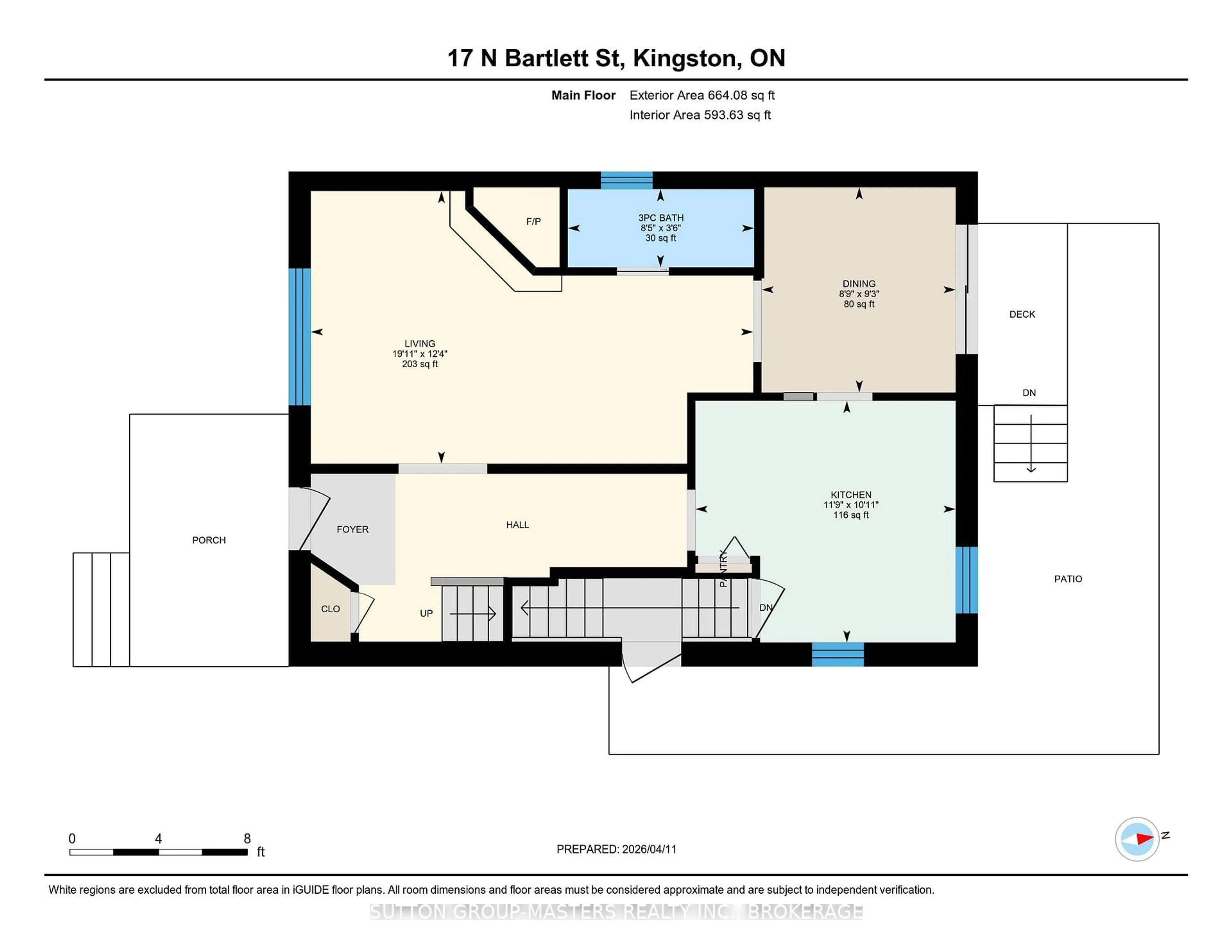 Floor plan for 17 N Bartlett St, Kingston Ontario K7K 1X6