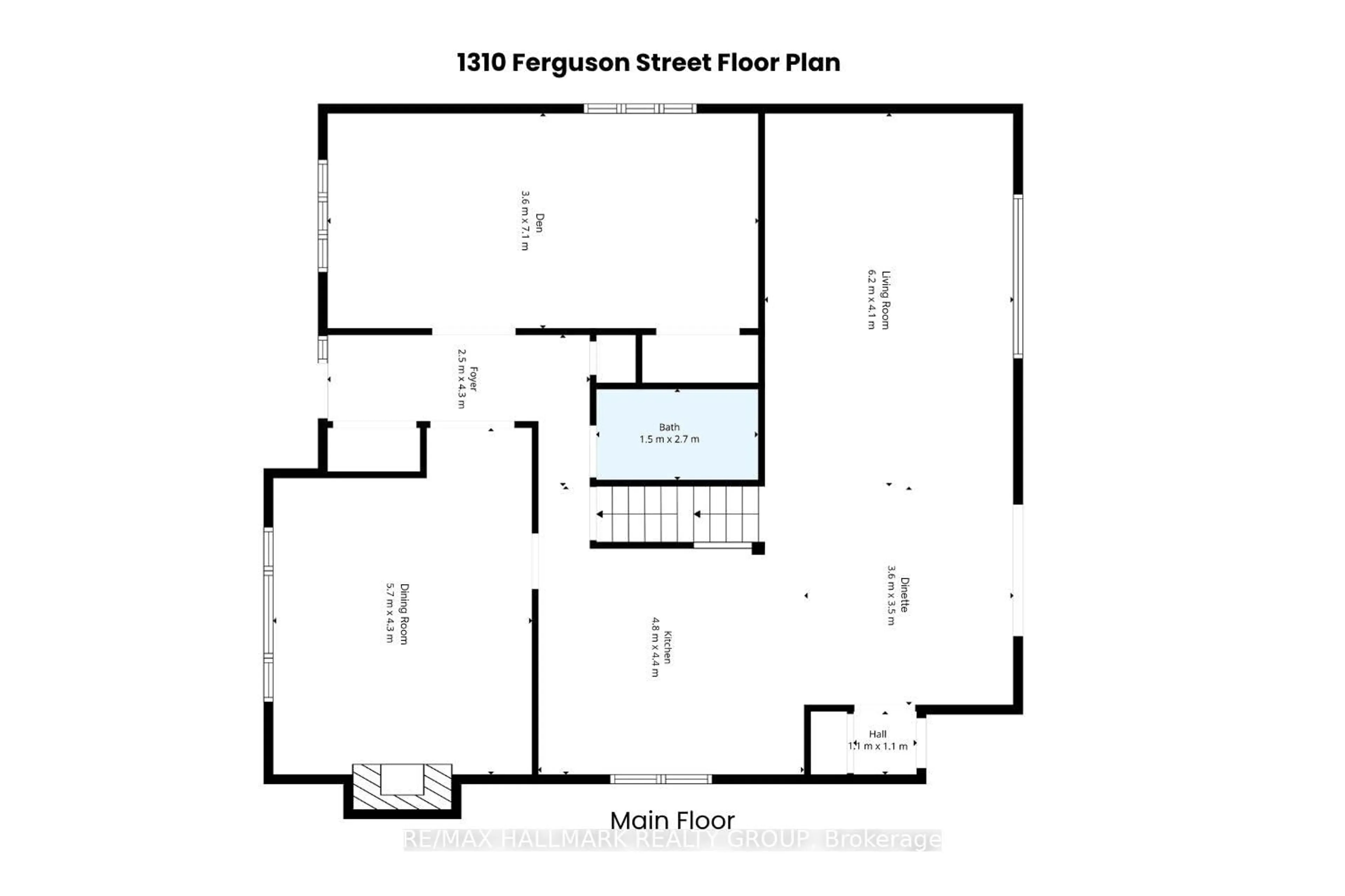 Floor plan for 1310 Ferguson St, Ottawa Ontario K2C 2K4