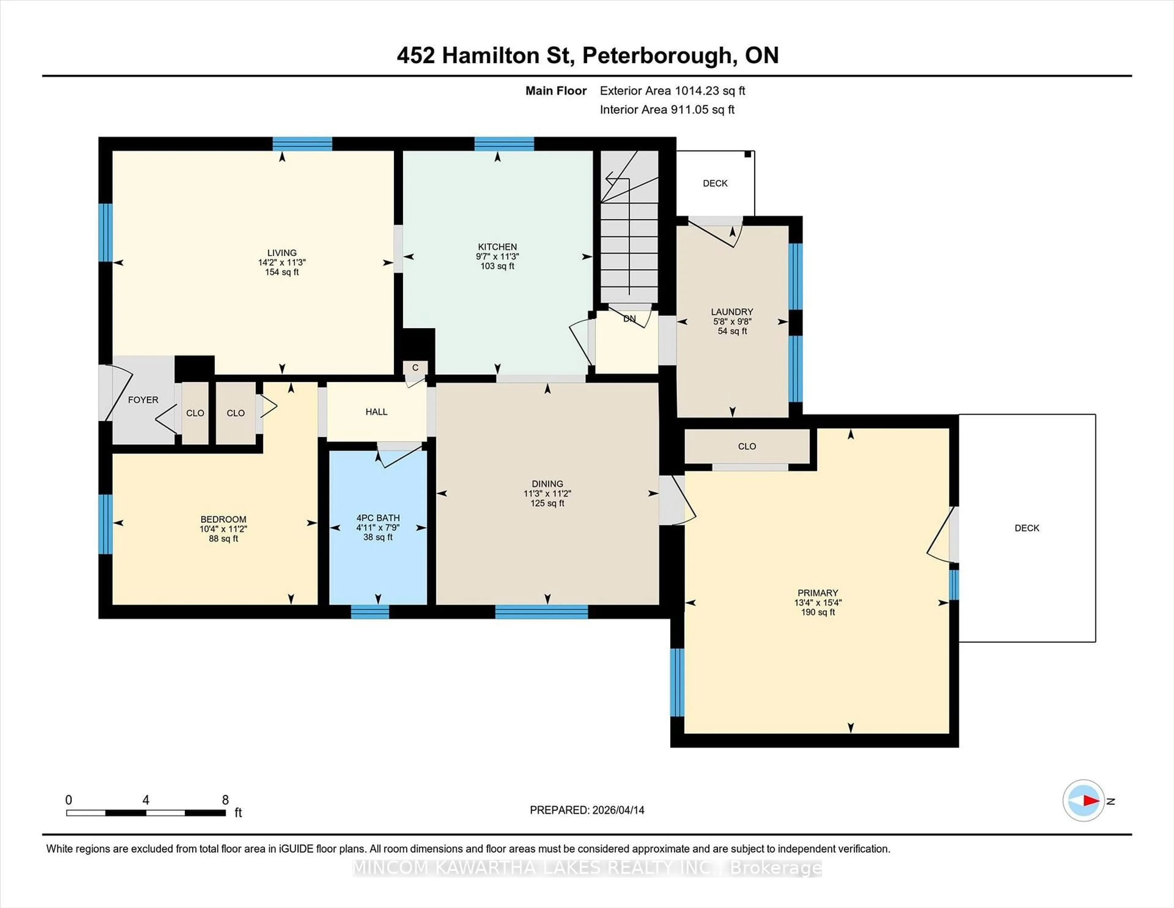 Floor plan for 452 Hamilton St, Peterborough Ontario K9J 4B9
