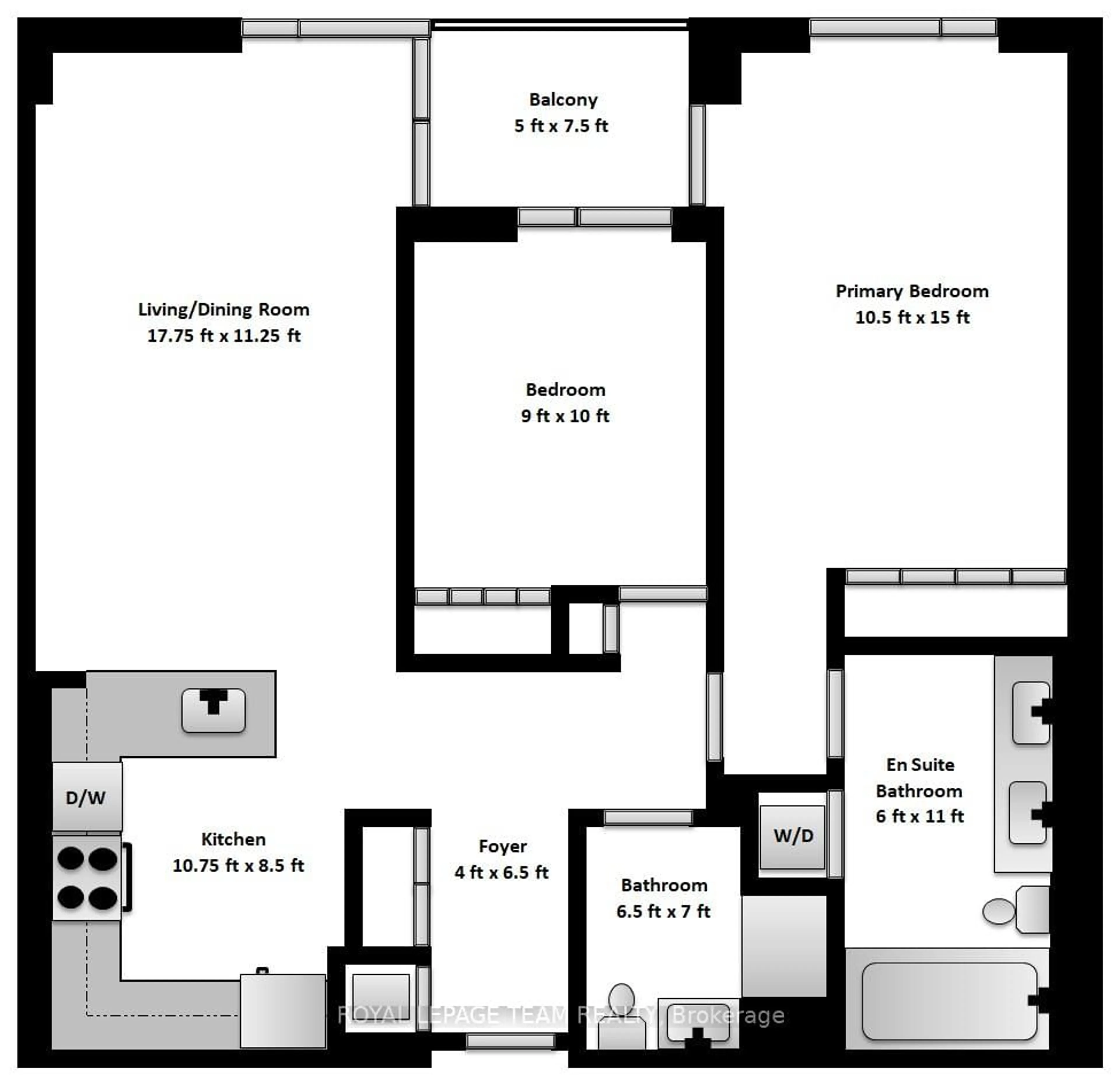 Floor plan for 250 Lett St #406, Ottawa Ontario K1R 0A8