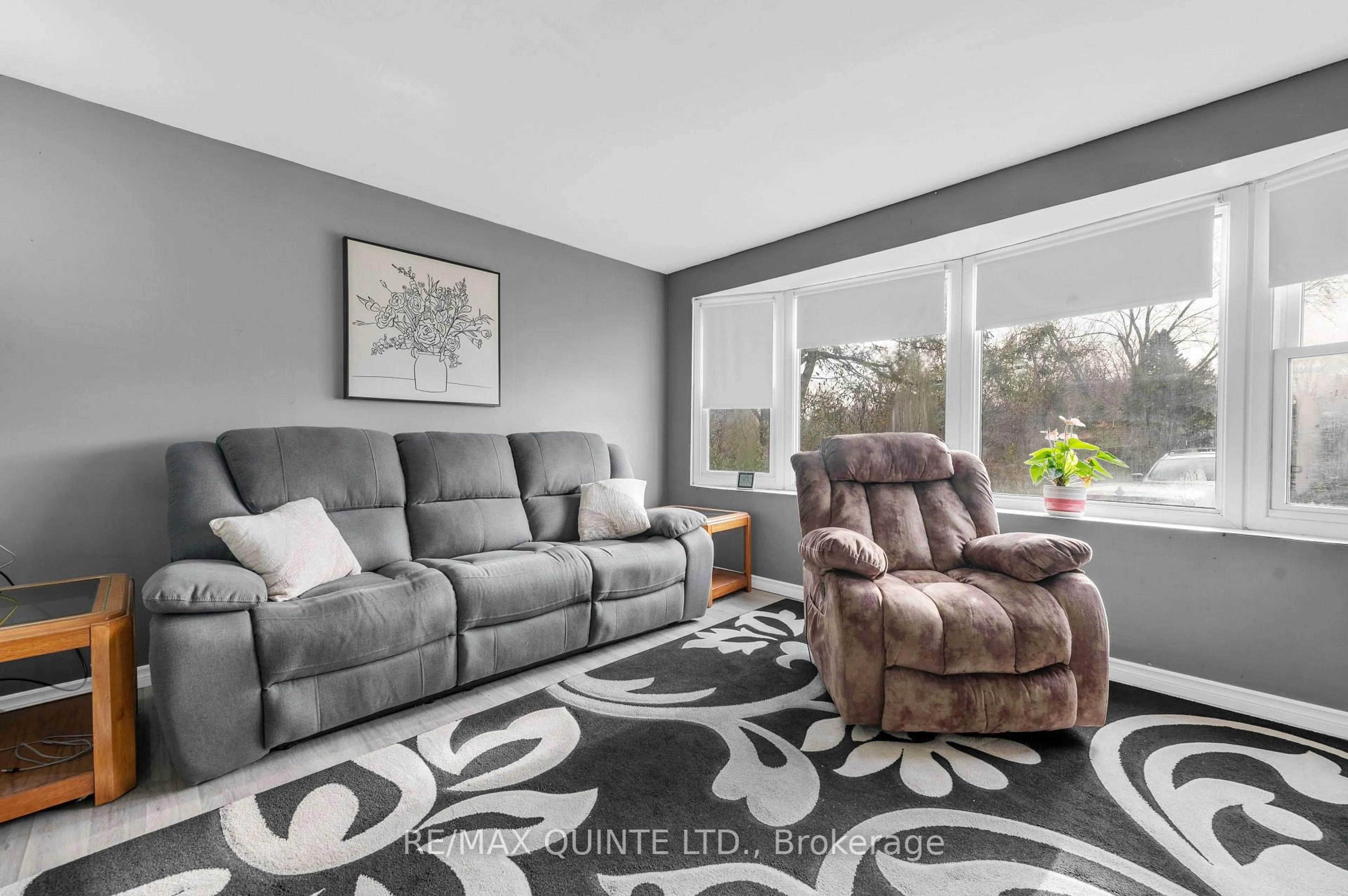 Living room with furniture, carpet floor for 529 Old Highway 2 #114, Quinte West Ontario K8V 5P5