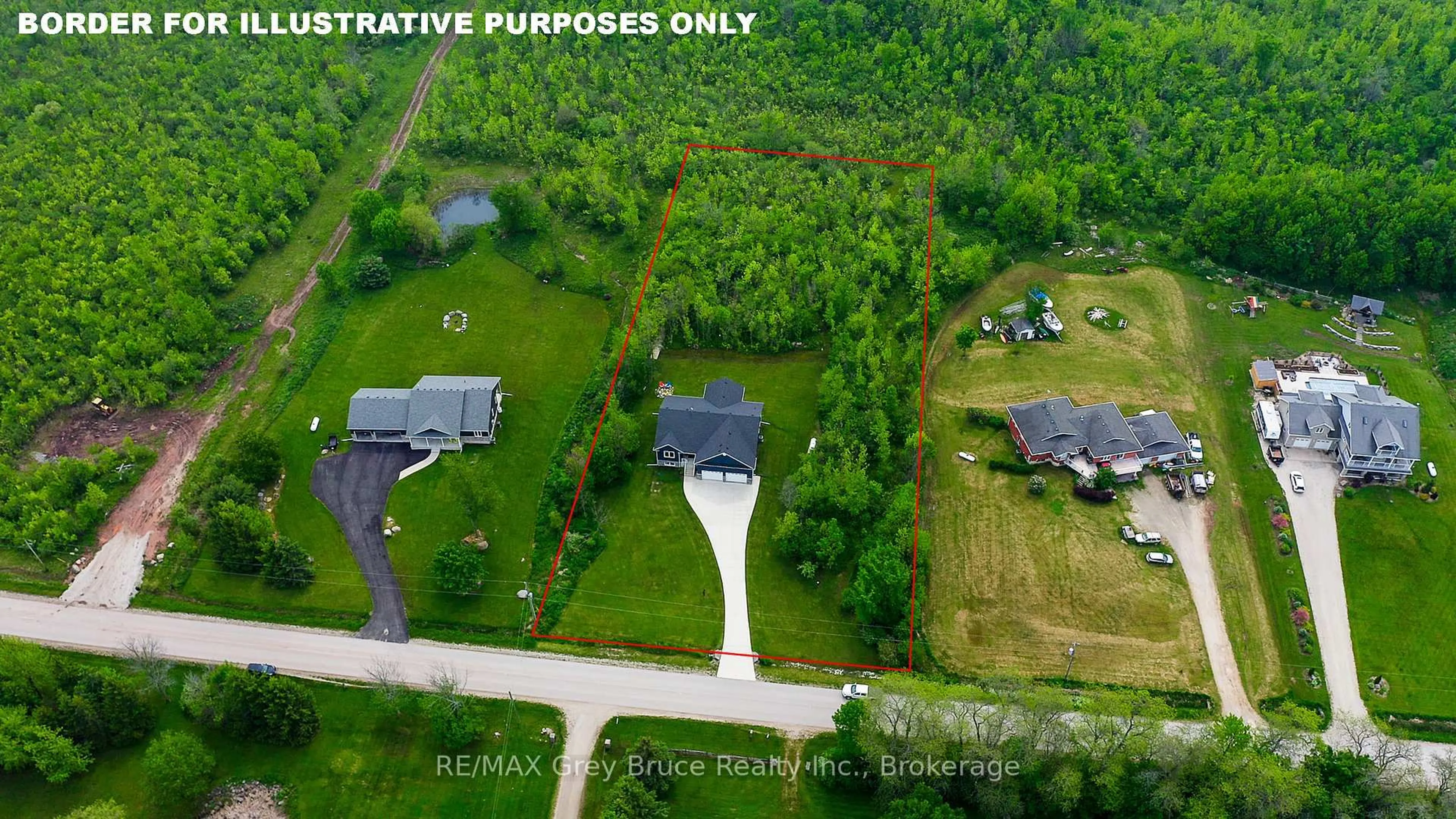 A pic from outside/outdoor area/front of a property/back of a property/a pic from drone, street for 350293 A Concession, Meaford Ontario N0H 1B0