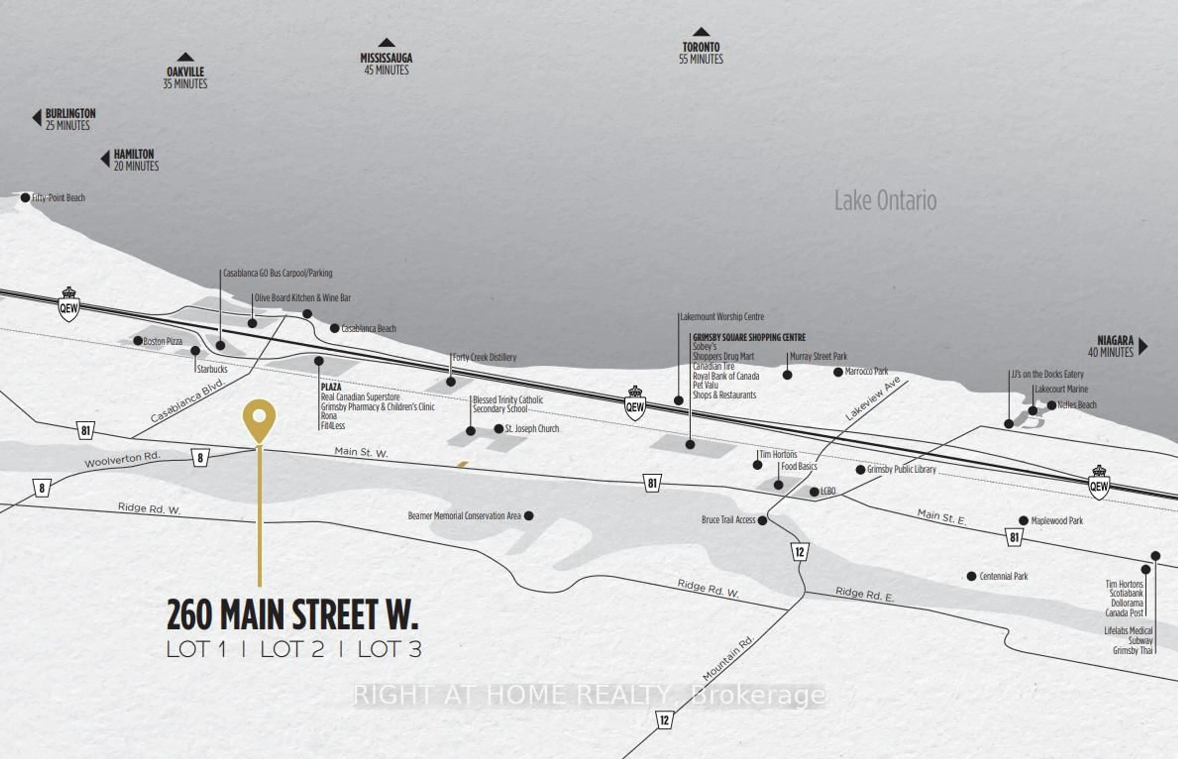 Picture of a map for 260 Main St #2, Grimsby Ontario L3M 1S4