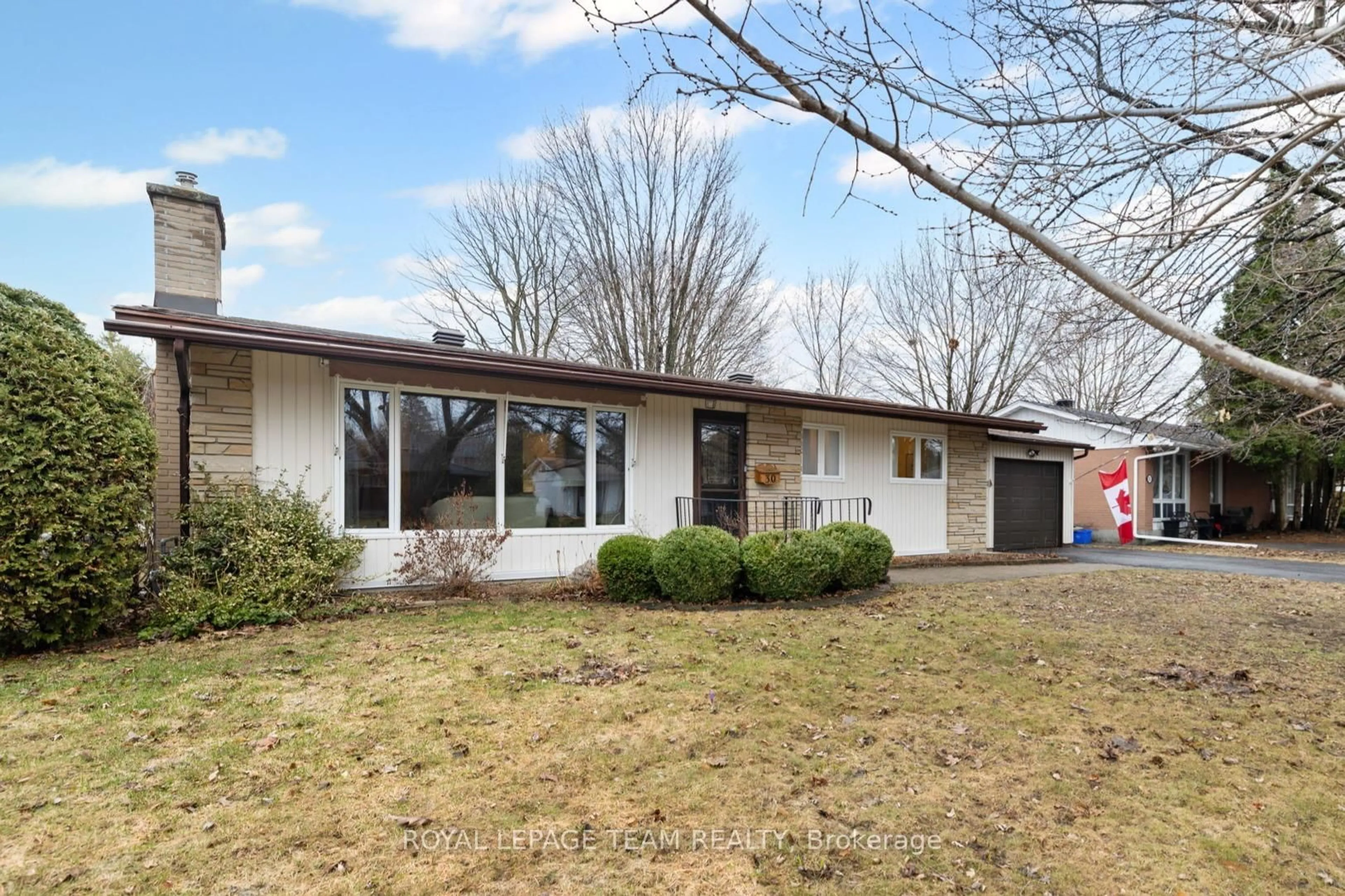 Home with vinyl exterior material, street for 30 Elmsley Cres, Ottawa Ontario K2H 6V3