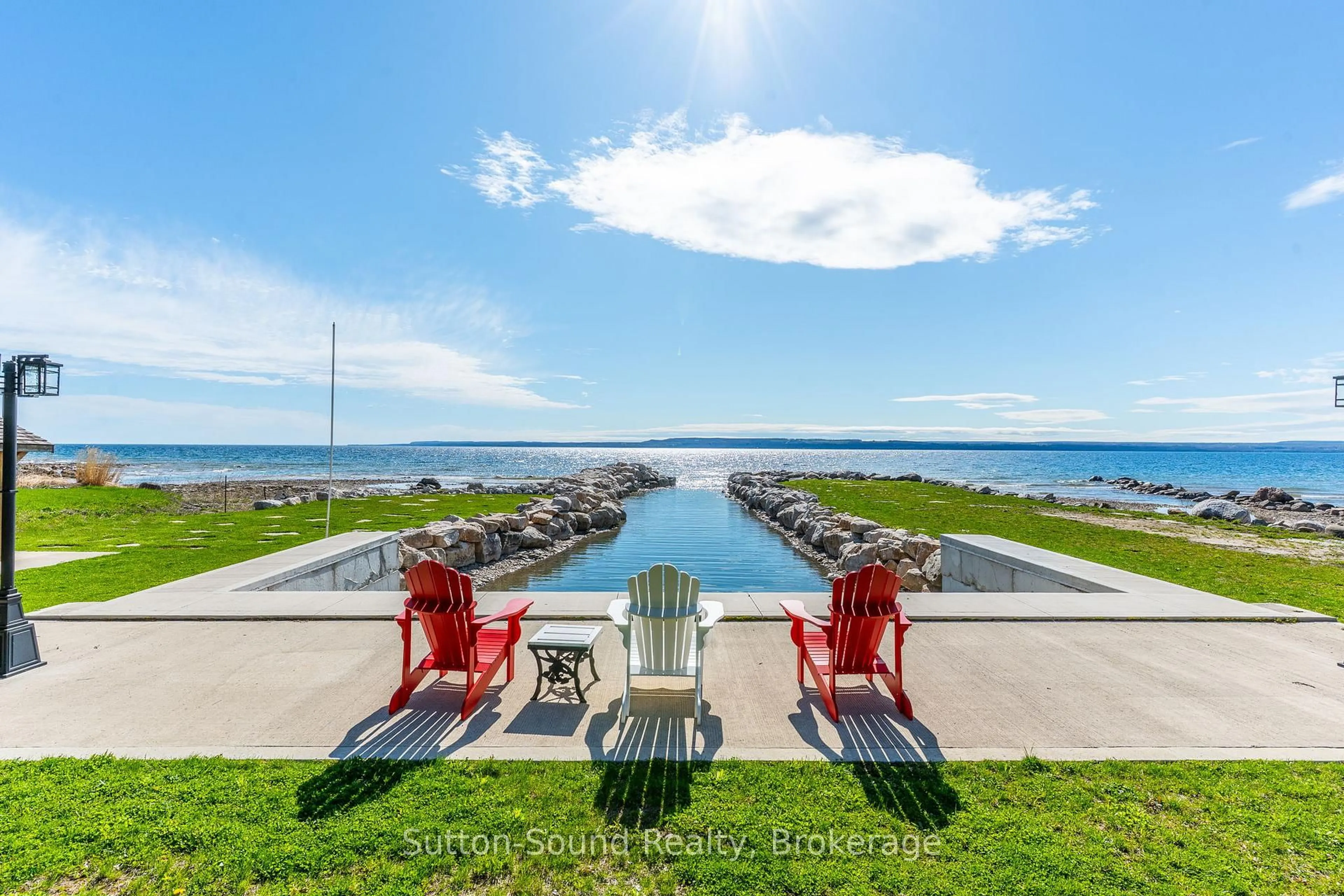 Patio, water/lake/river/ocean view for 339605 Presqu'ile Rd, Georgian Bluffs Ontario N0H 1S0