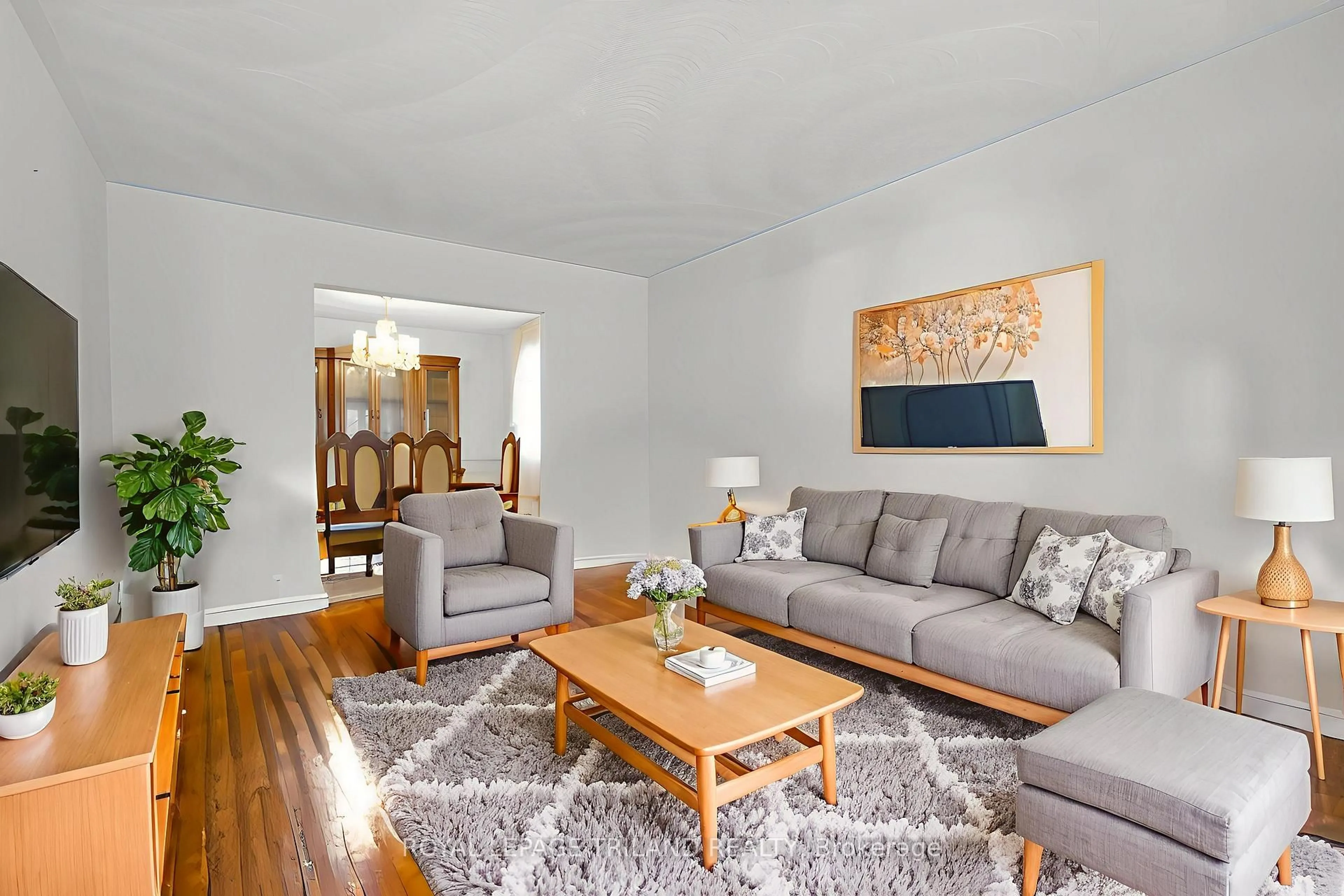 Living room with furniture, wood/laminate floor for 42 Applegreen Grve, London South Ontario N6J 4K4