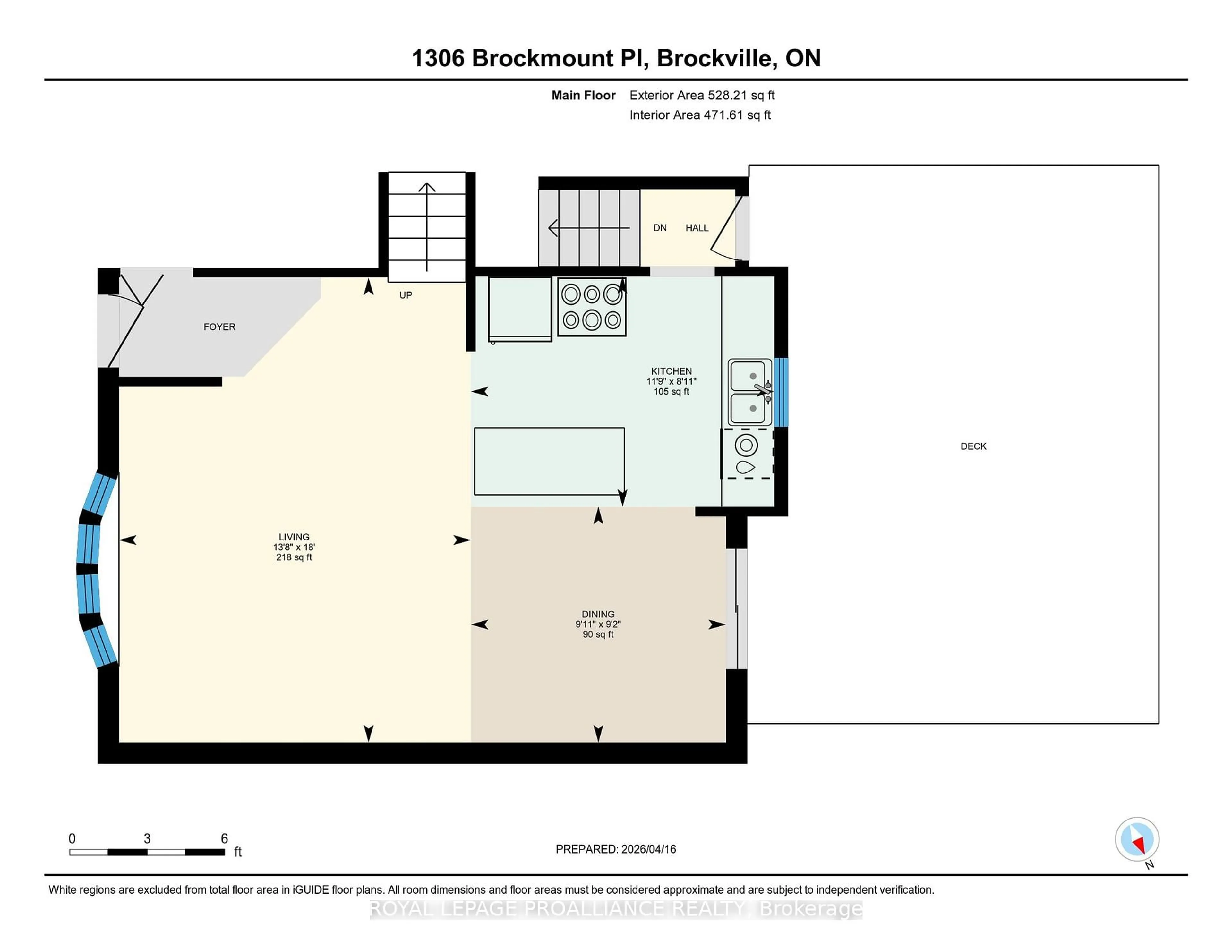 Floor plan for 1306 Brockmount Pl, Brockville Ontario K6V 5Z7