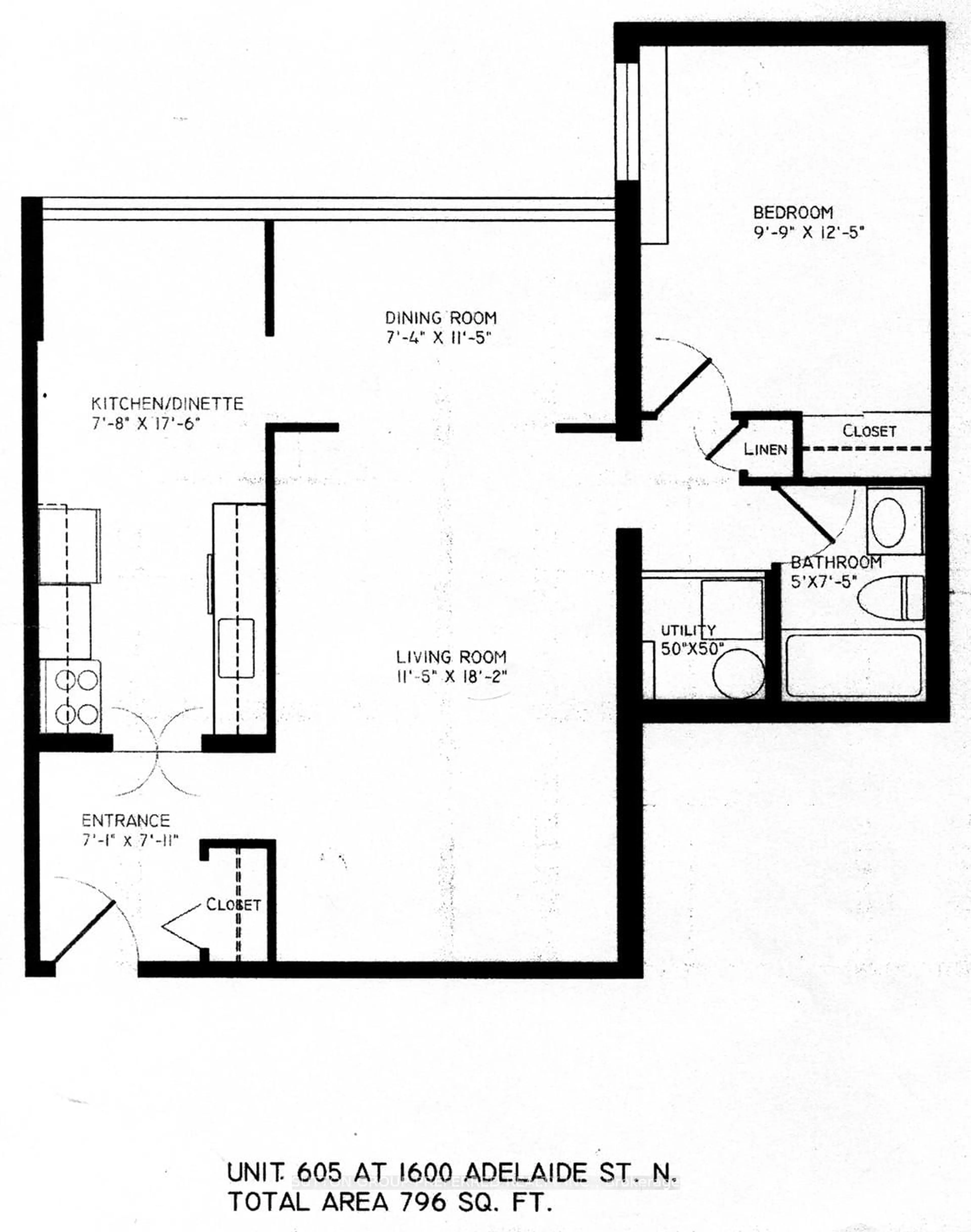 Floor plan for 1600 Adelaide St #605, London North Ontario N5X 3H6