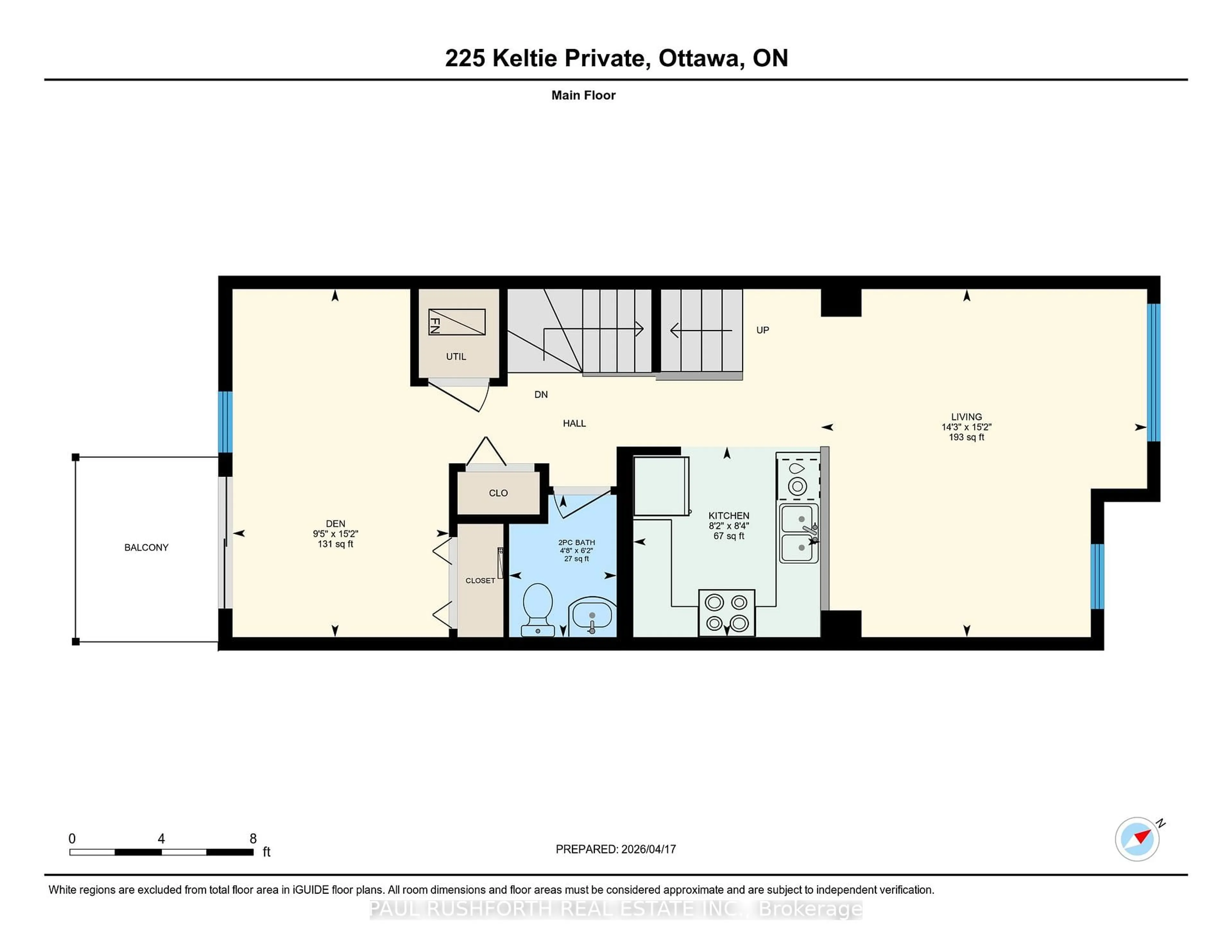 Floor plan for 225 Keltie Private, Ottawa Ontario K2J 0A3