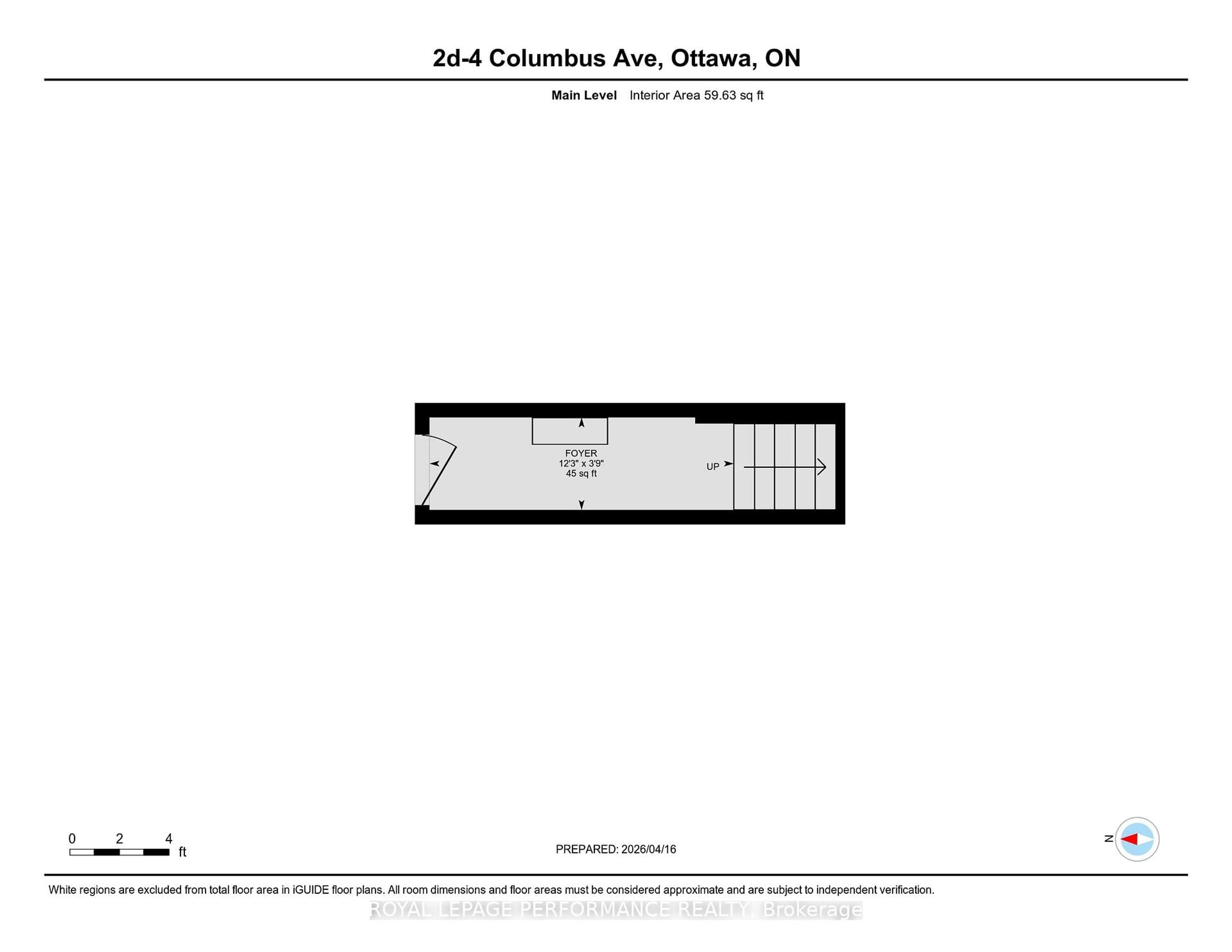 Floor plan for 4 Columbus Ave #2D, Ottawa Ontario K1K 1R3