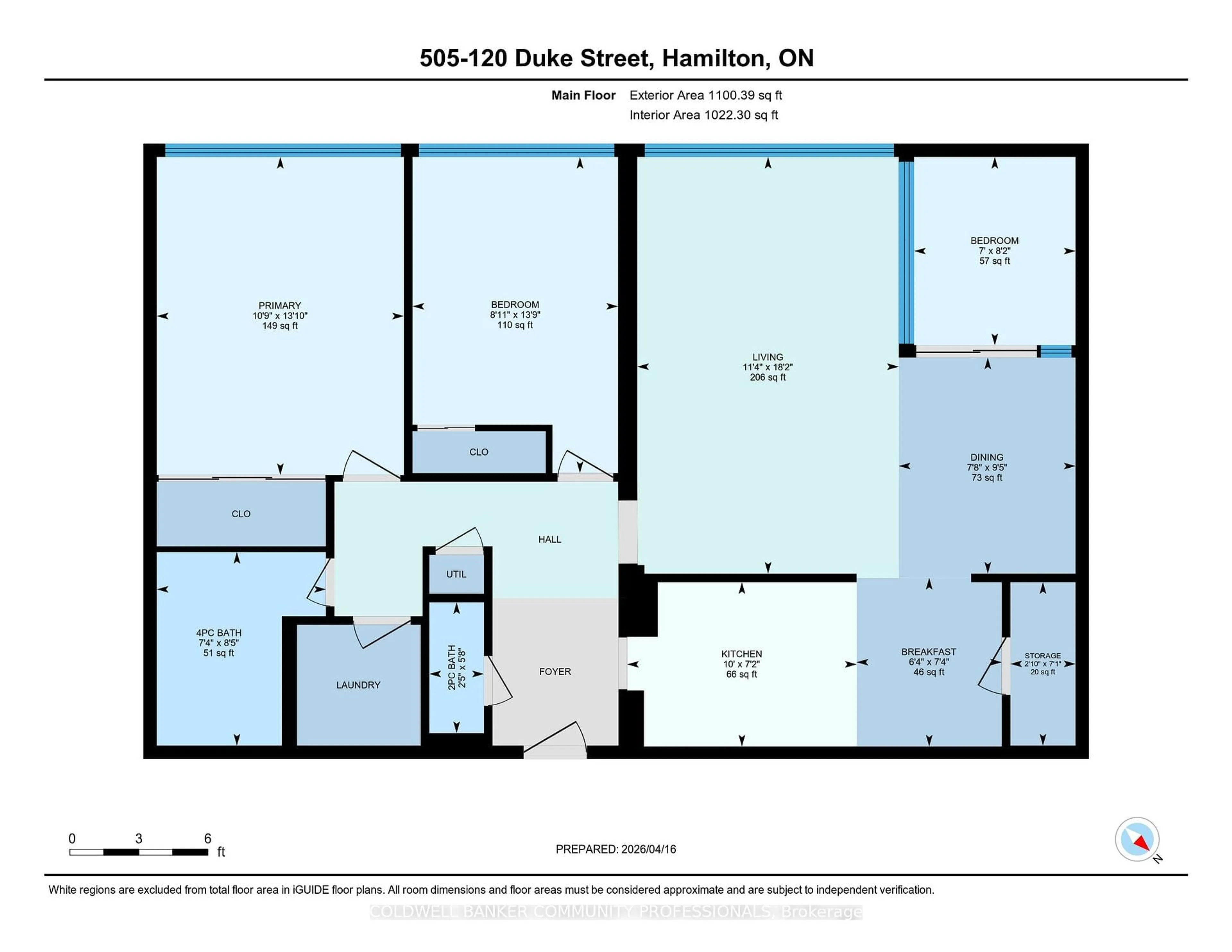 Floor plan for 120 Duke St #505, Hamilton Ontario L8P 4T1