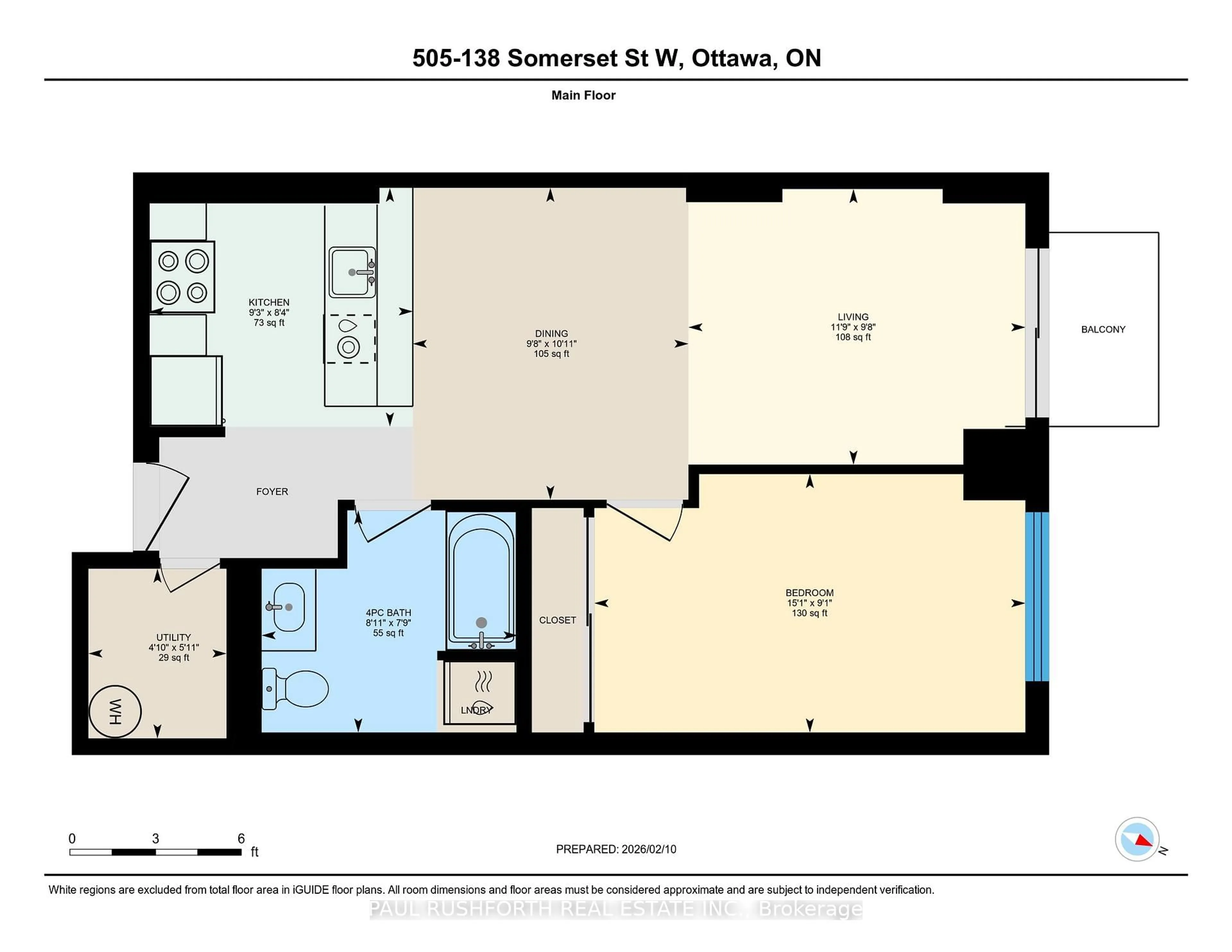 Floor plan for 138 Somerset St #505, Ottawa Ontario K2P 0A3