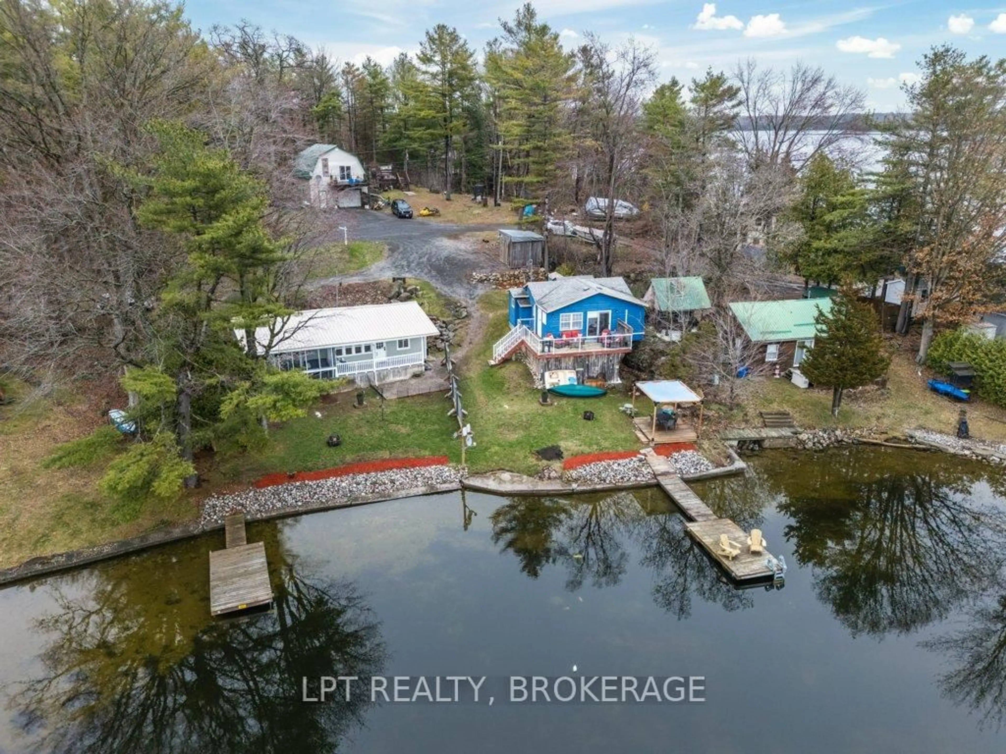 A pic from outside/outdoor area/front of a property/back of a property/a pic from drone, water/lake/river/ocean view for 805 Cartwrights Lane, Leeds and the Thousand Islands Ontario K0H 2N0