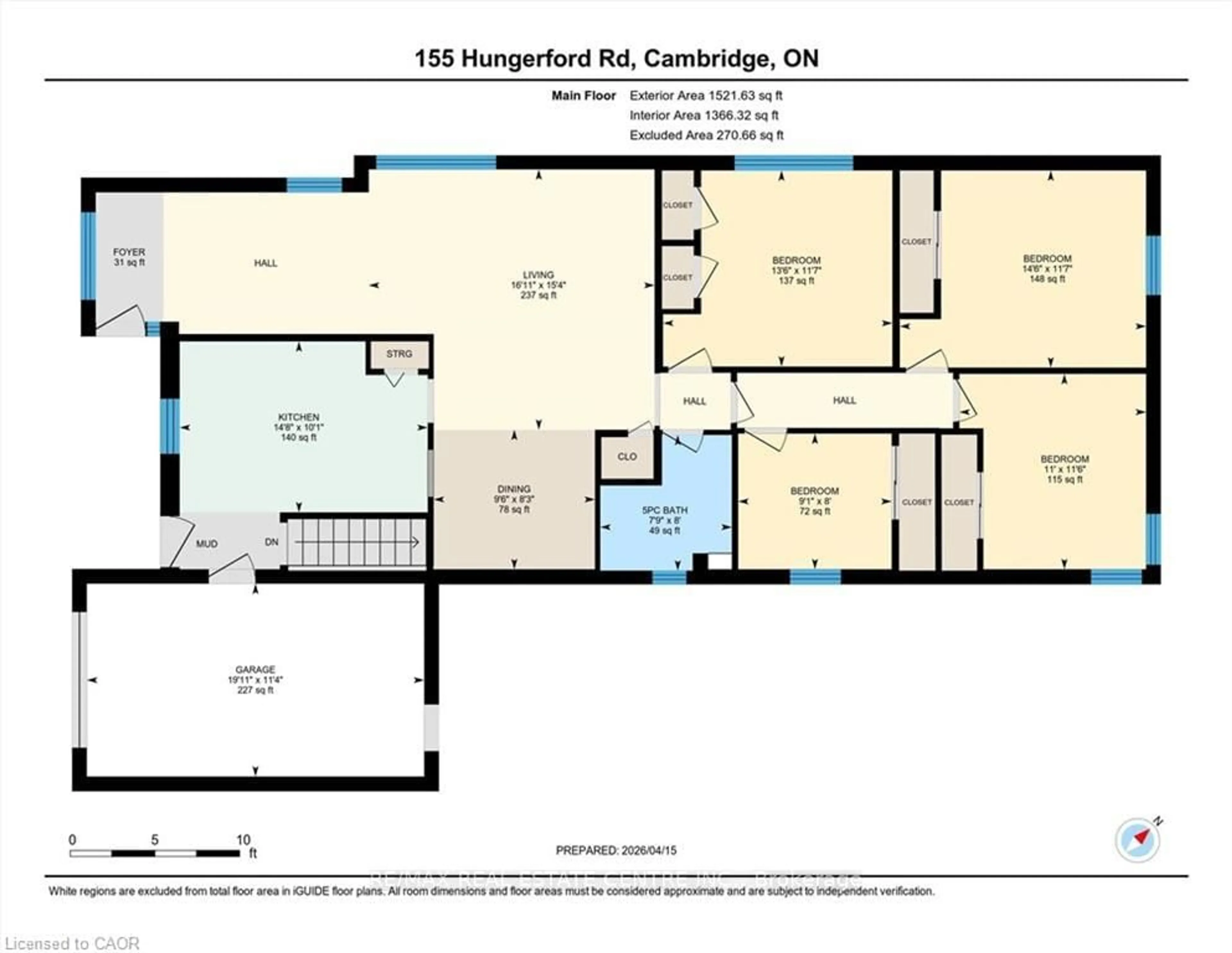 Floor plan for 155 Hungerford Rd, Cambridge Ontario N3C 2P9