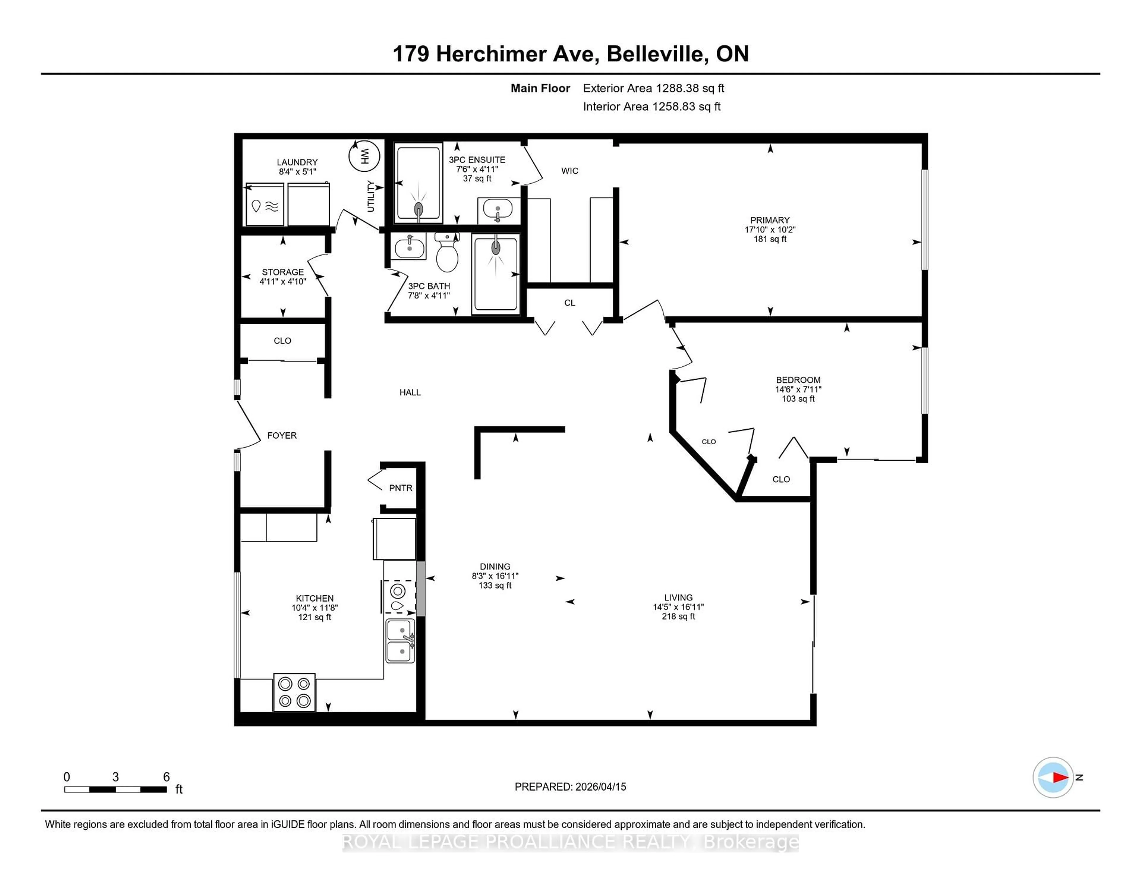 Floor plan for 179 Herchimer Ave #3, Belleville Ontario K8N 4G7