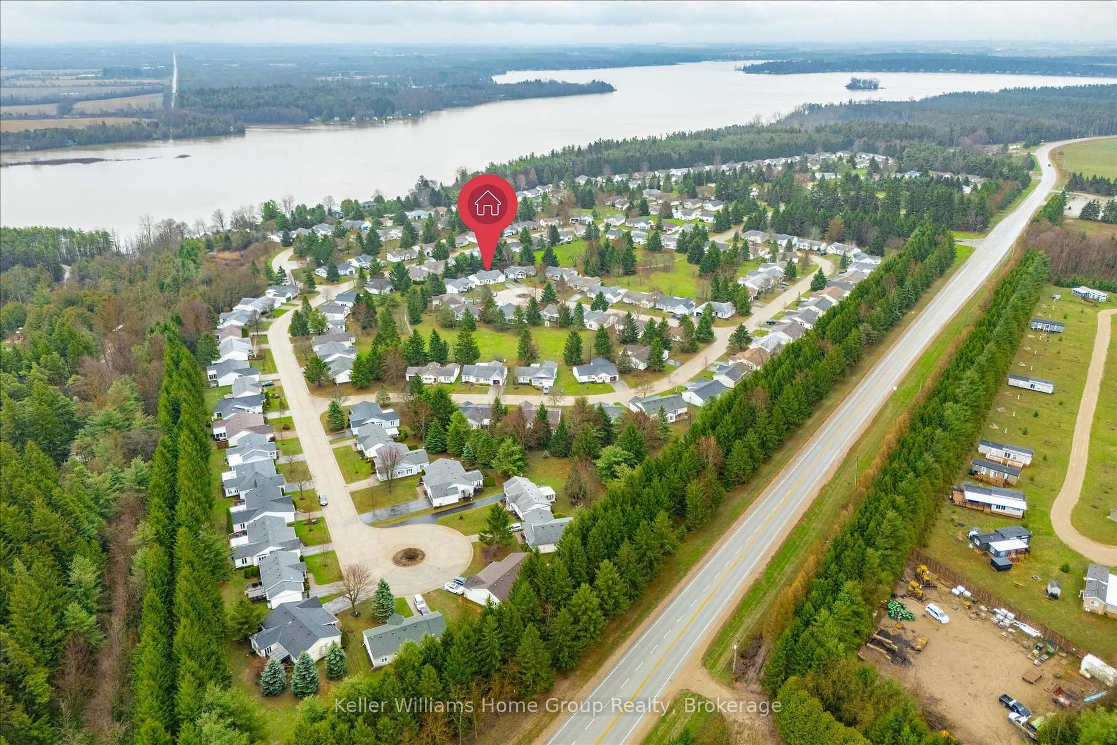 A pic from outside/outdoor area/front of a property/back of a property/a pic from drone, water/lake/river/ocean view for 129 Bristlecone Crt, Centre Wellington Ontario N0B 1J0