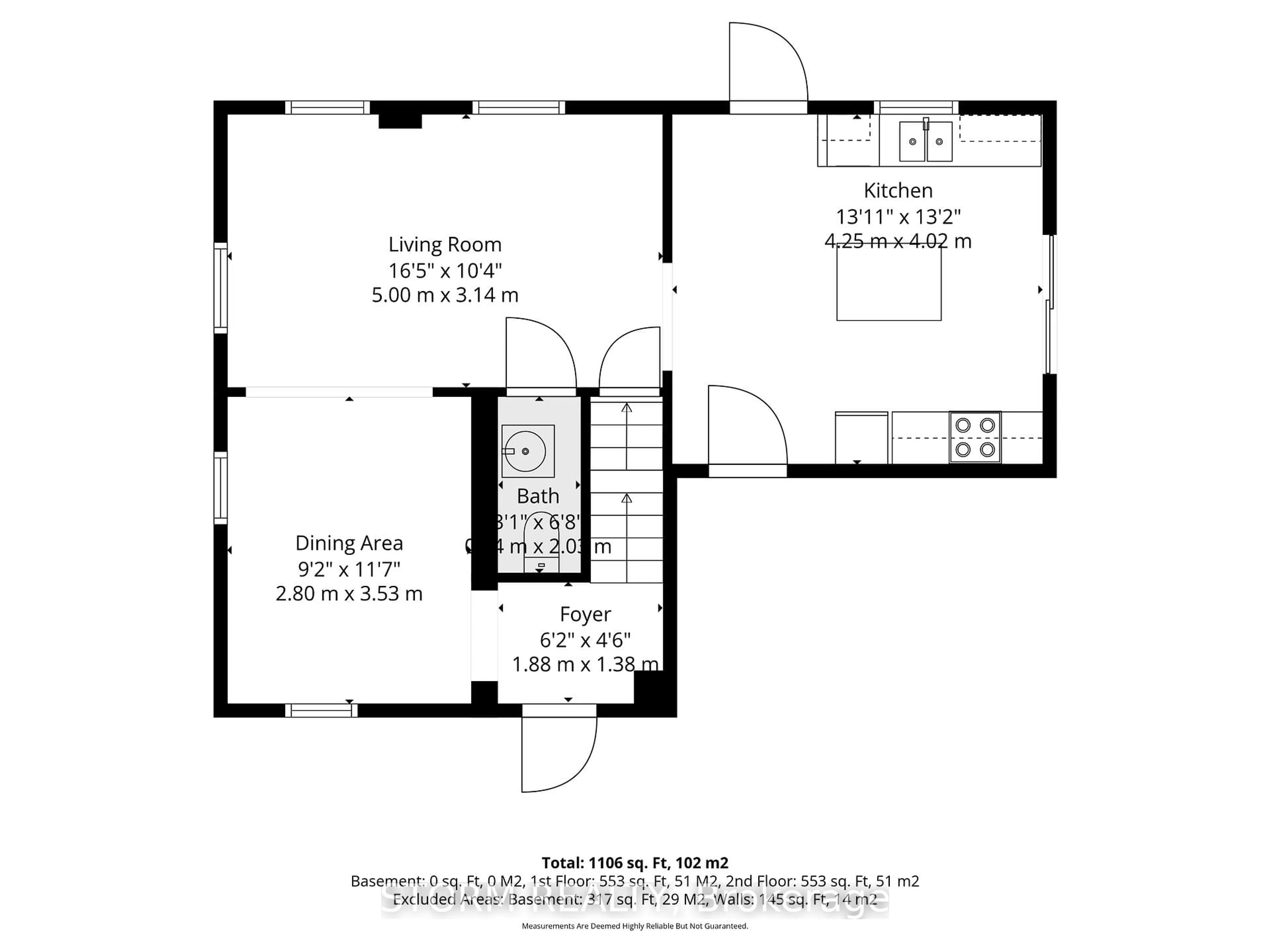 Floor plan for 45 Seymour Ave, Cornwall Ontario K6J 4M3