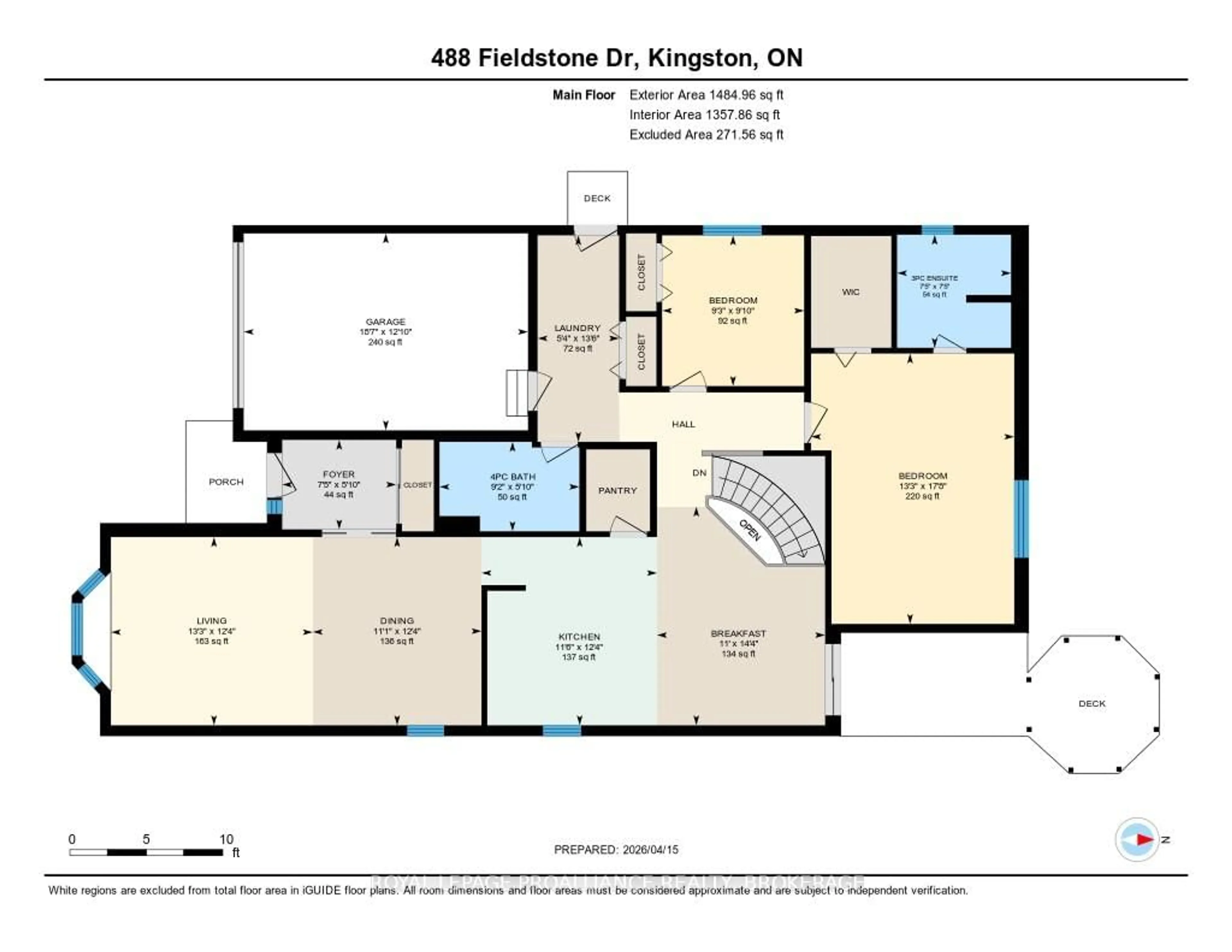 Floor plan for 488 Fieldstone Dr, Kingston Ontario K7K 7E5
