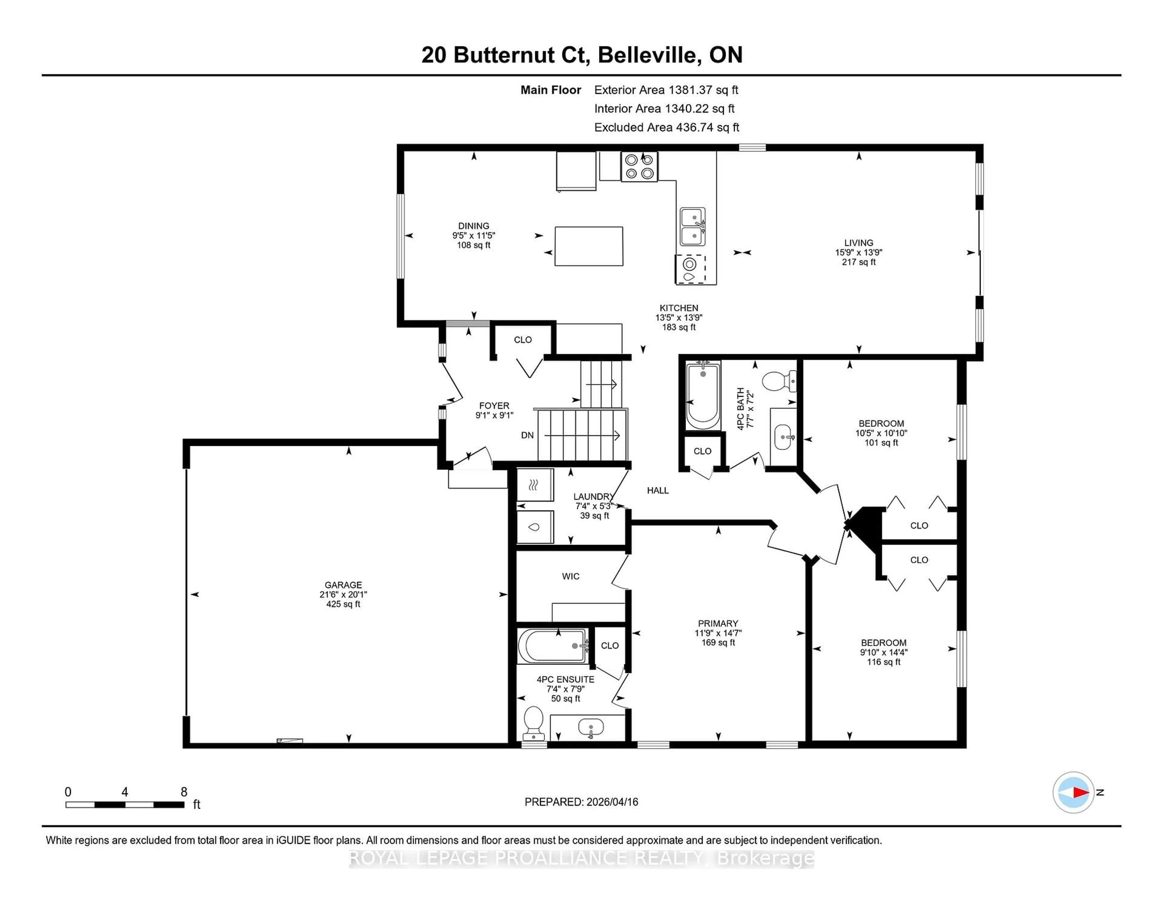 Floor plan for 20 BUTTERNUT Crt, Belleville Ontario K8P 0C5