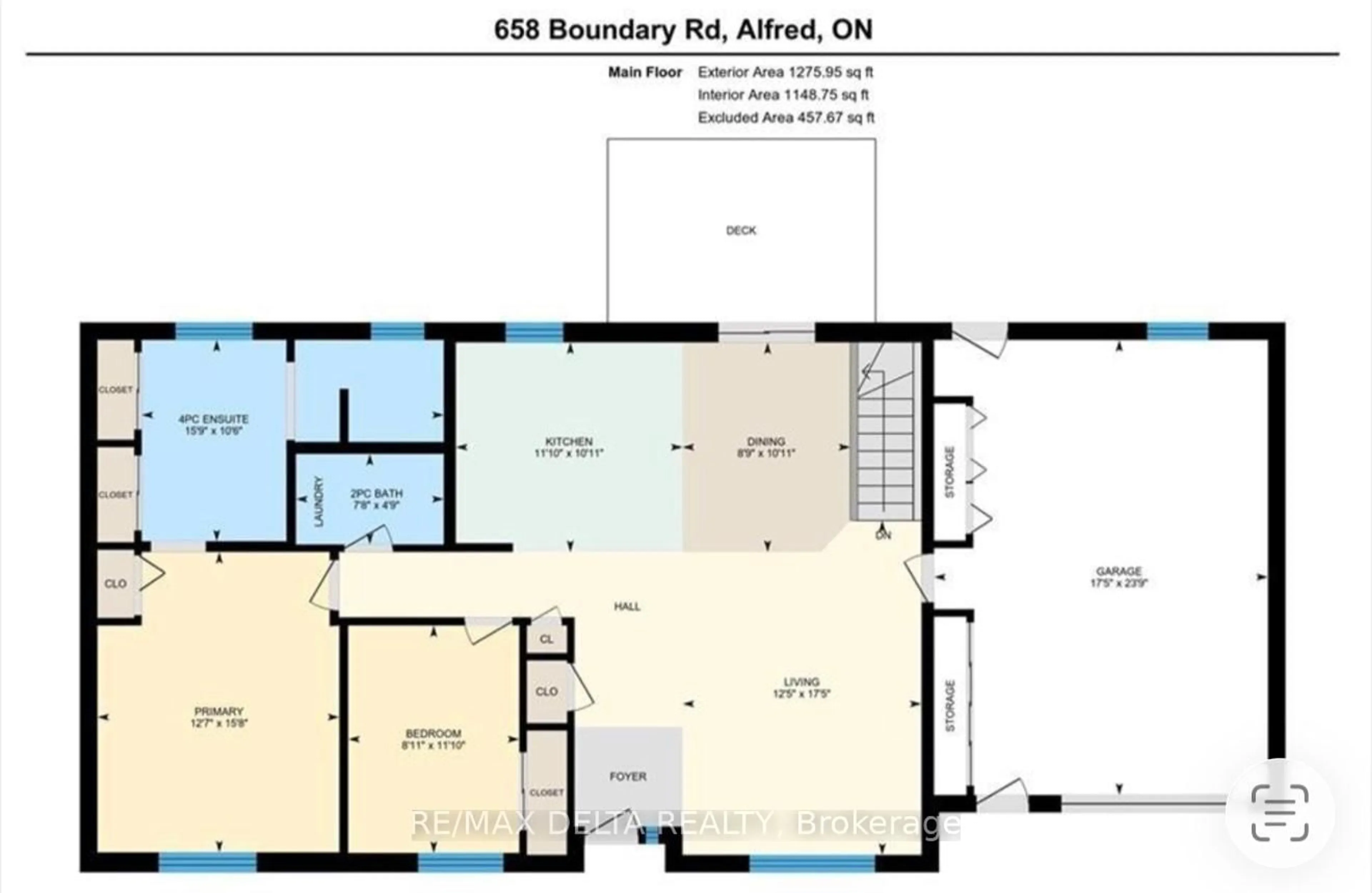 Floor plan for 658 Ch Boundary Rd, Alfred and Plantagenet Ontario K0B 1A0
