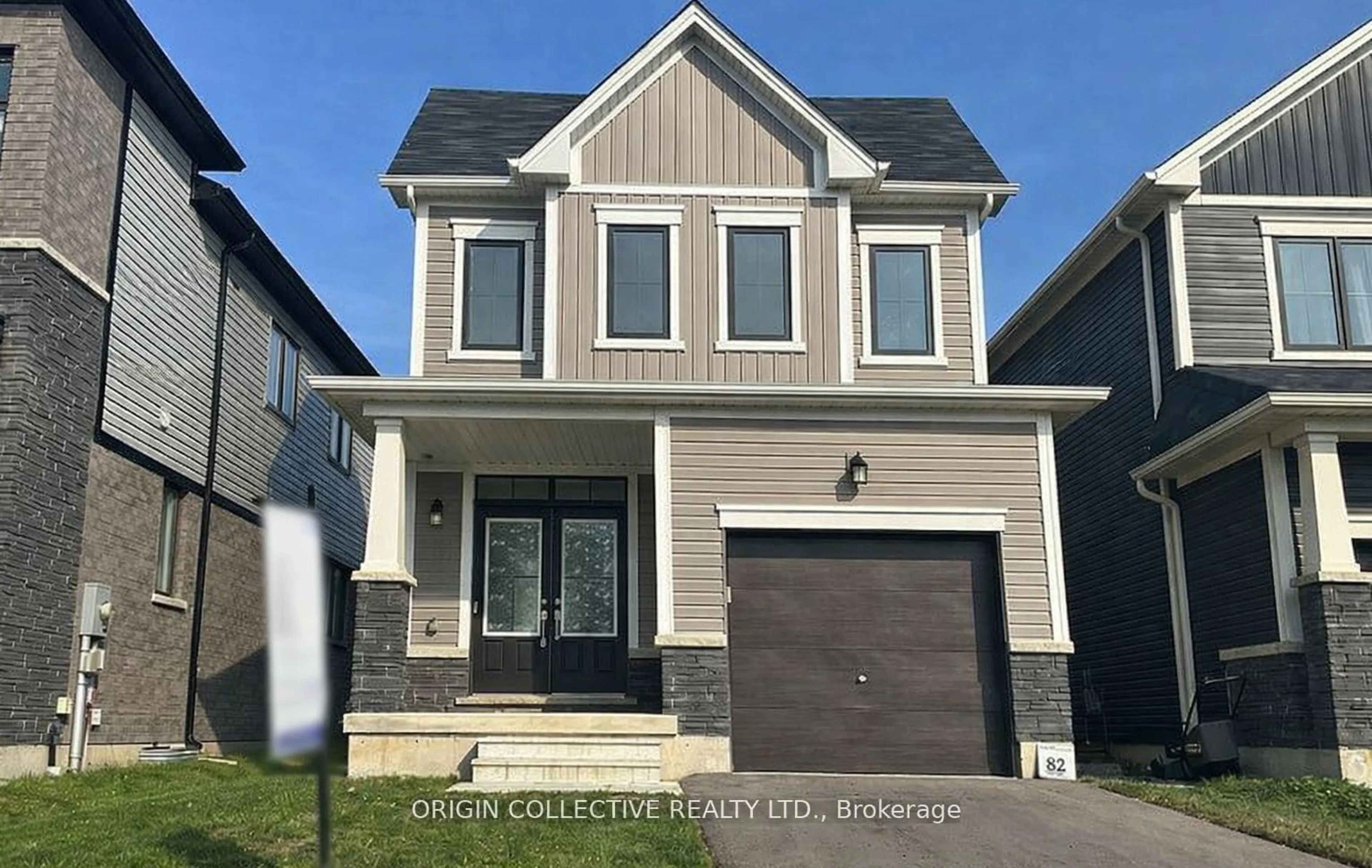 Home with vinyl exterior material, street for 4 Amos Ave, Brantford Ontario N3T 0V4