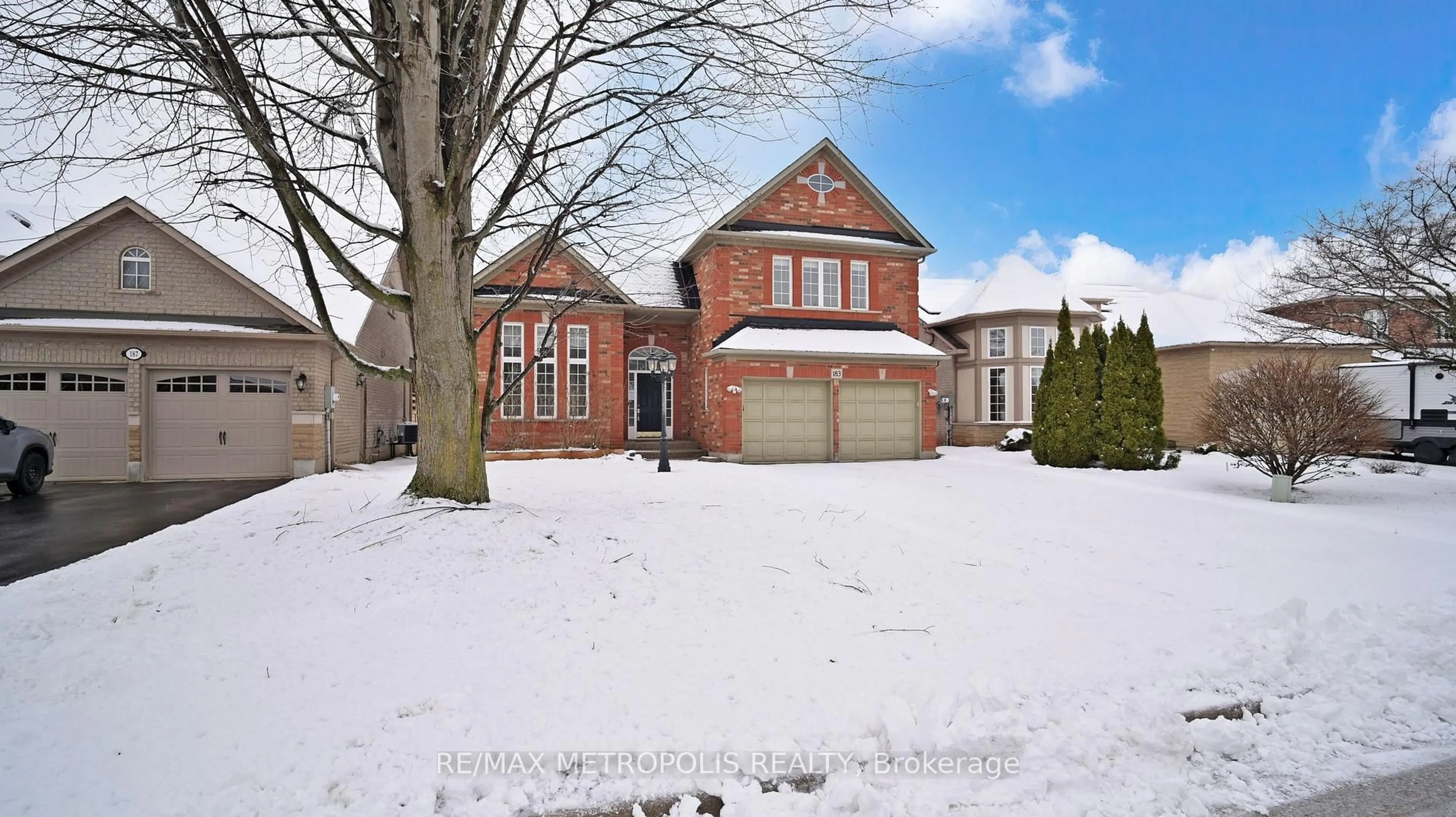 Home with brick exterior material, street for 183 Valmont Crt, Hamilton Ontario L9G 5A1