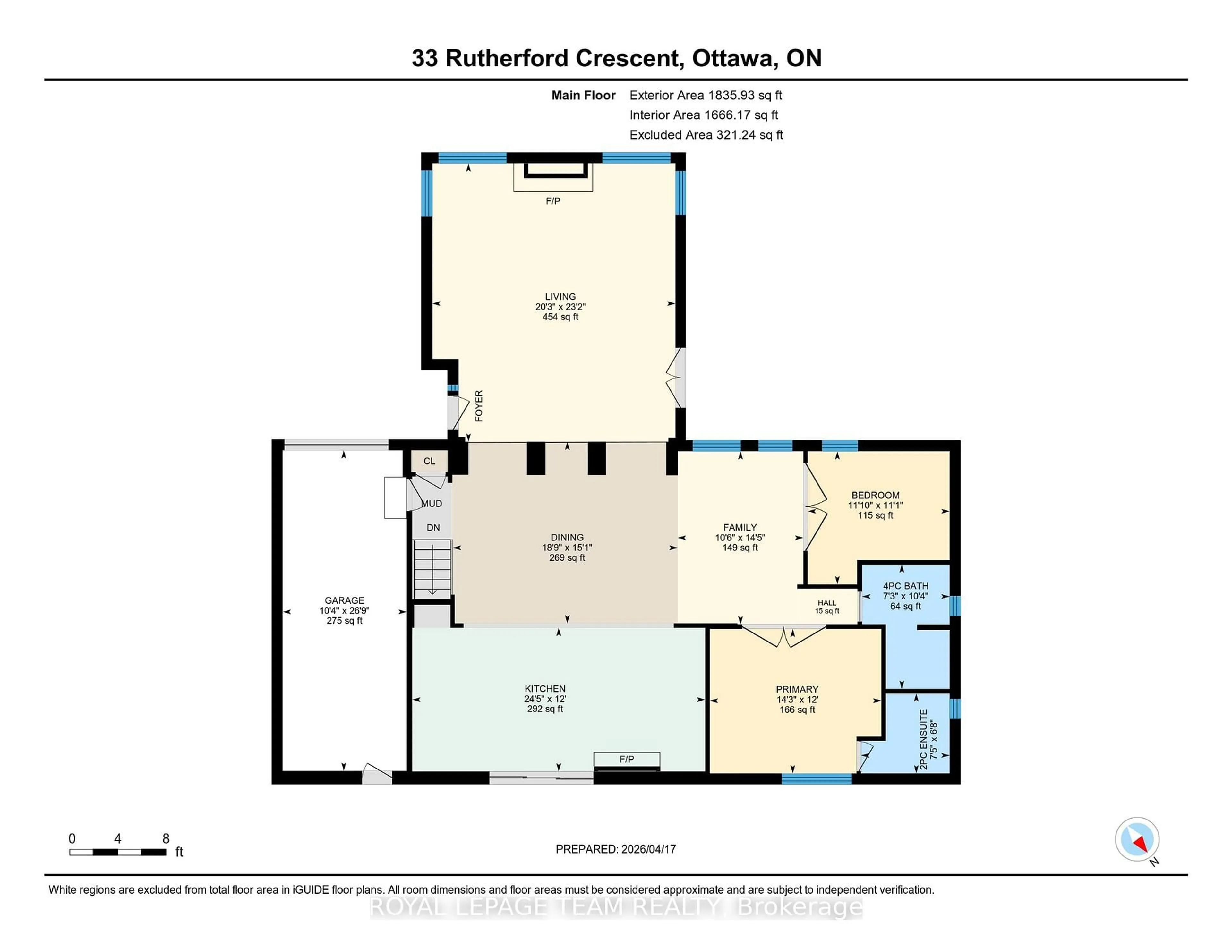 Floor plan for 33 Rutherford Cres, Ottawa Ontario K2K 1N1