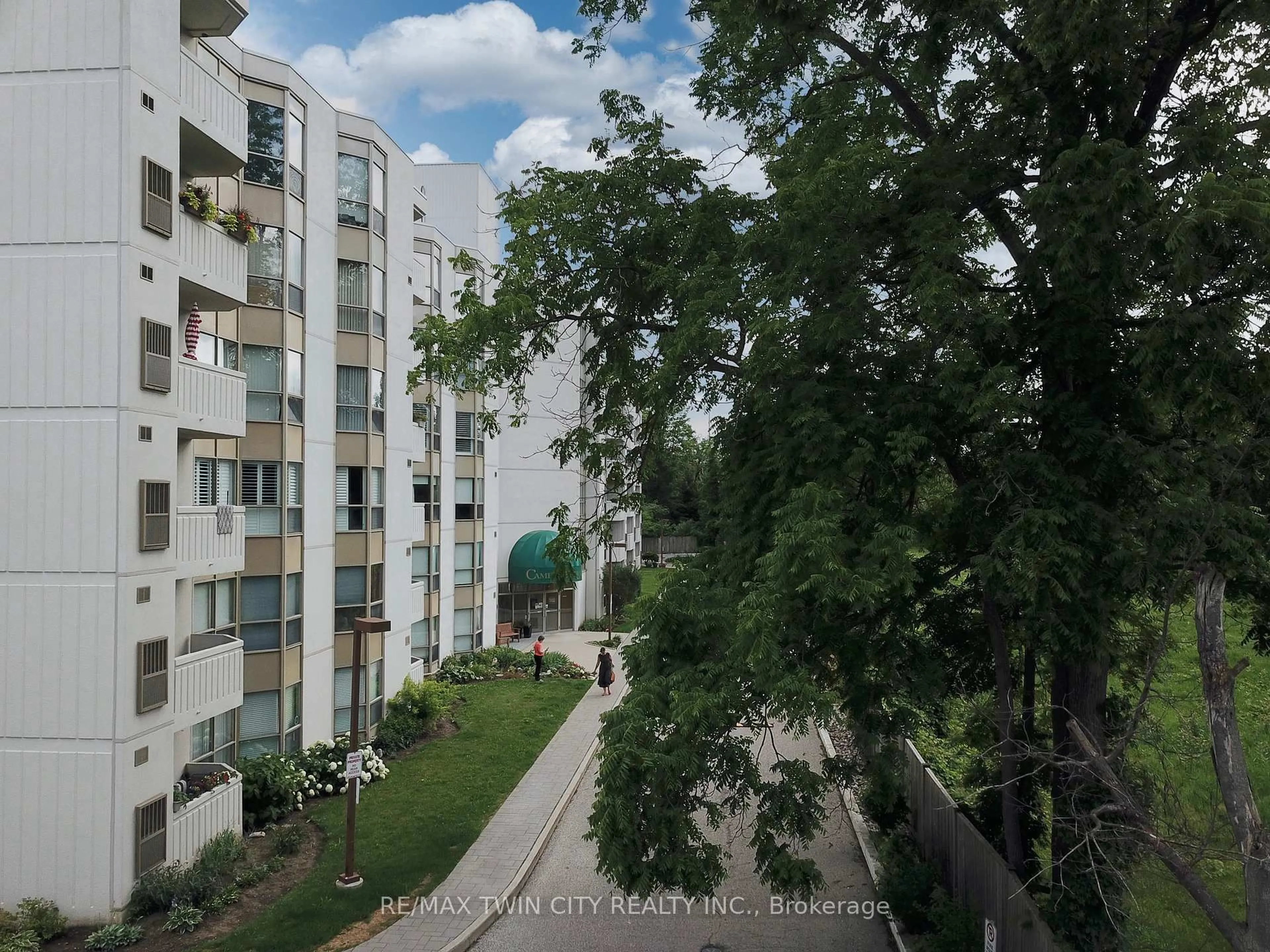 Balcony in the apartment, city buildings view from balcony for 3267 King St #505, Kitchener Ontario N2A 4A4