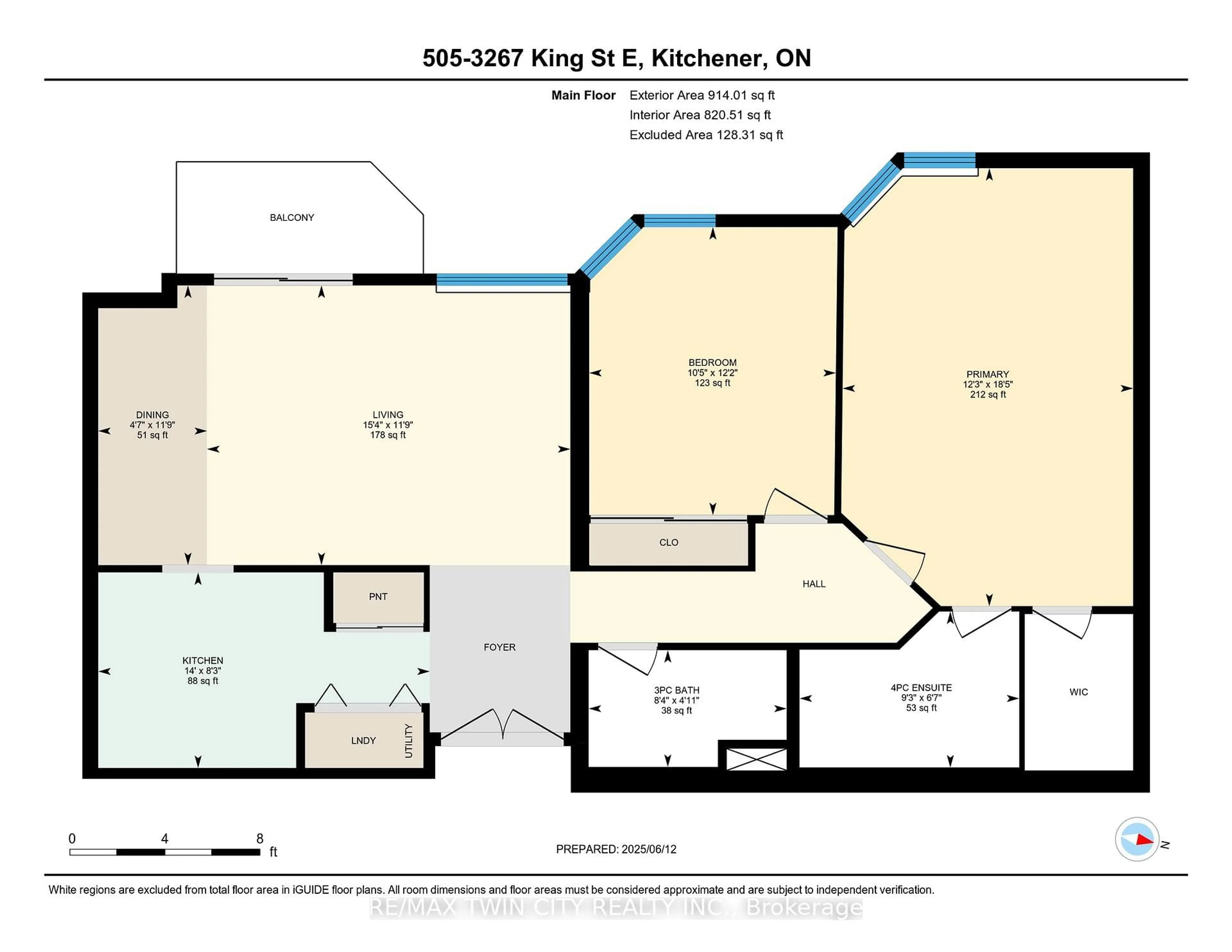 Floor plan for 3267 King St #505, Kitchener Ontario N2A 4A4