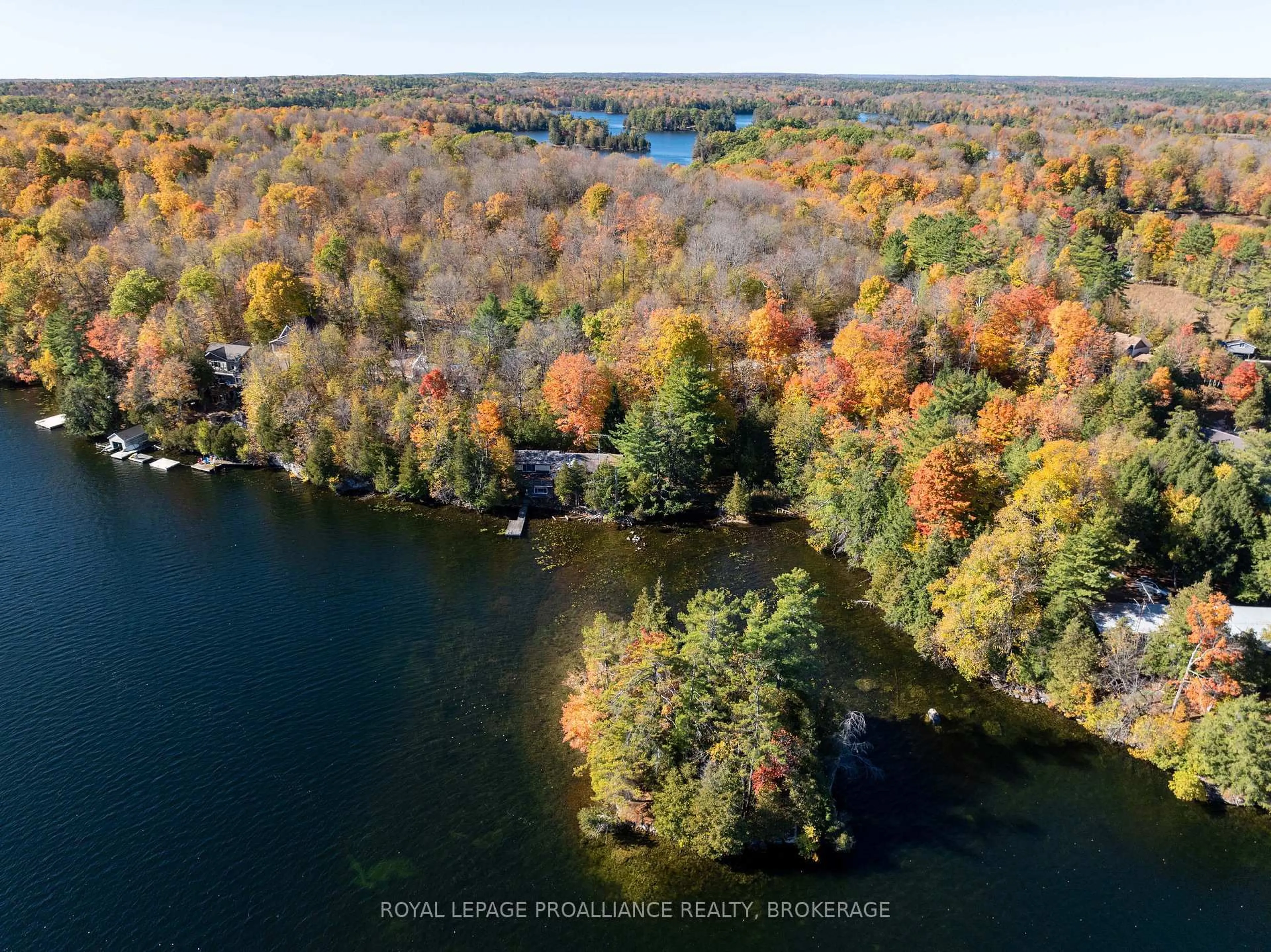 A pic from outside/outdoor area/front of a property/back of a property/a pic from drone, water/lake/river/ocean view for 411 Indian Lake Rd, Rideau Lakes Ontario K0G 1E0