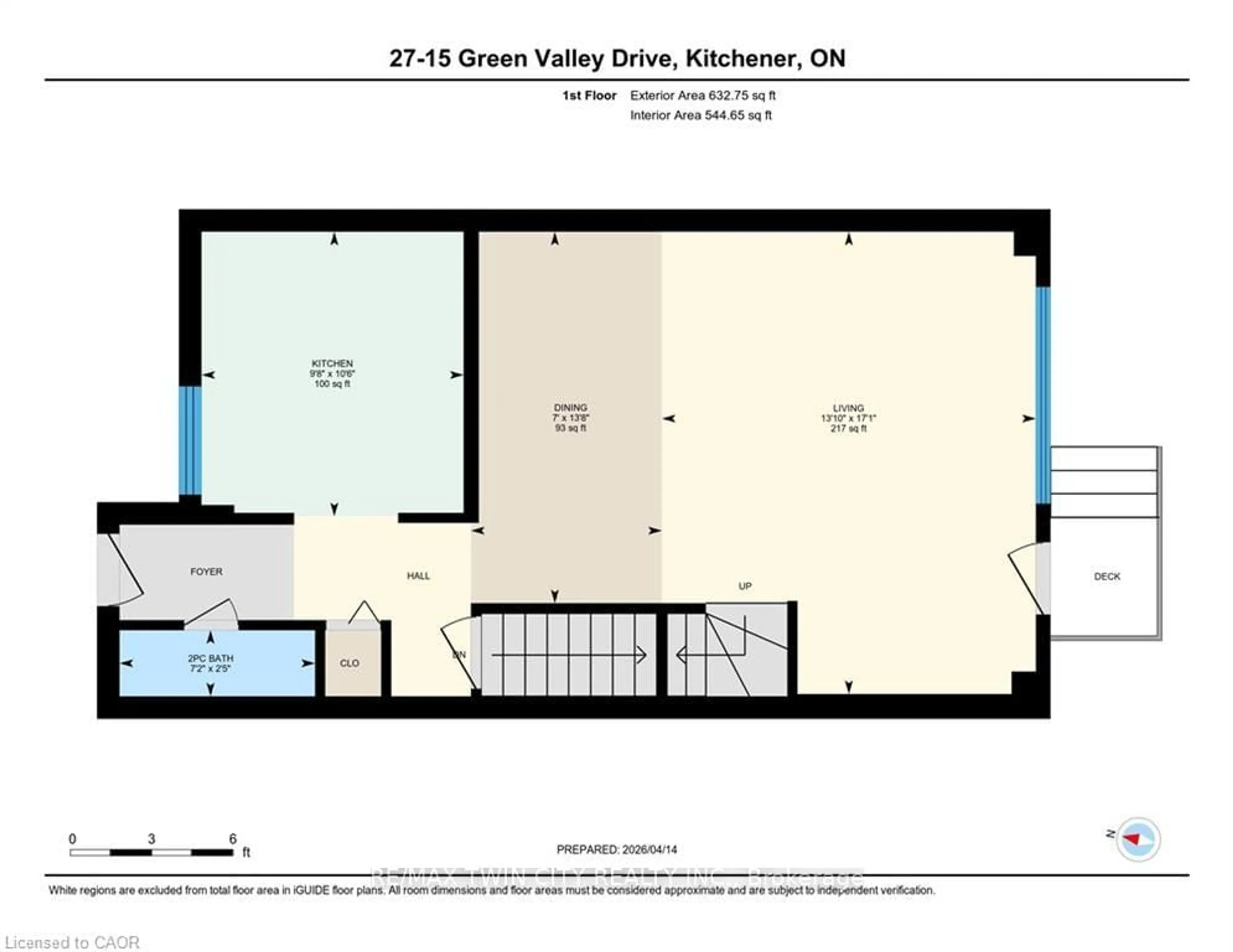 Floor plan for 15 GREEN VALLEY Dr #27, Kitchener Ontario N2P 1K7